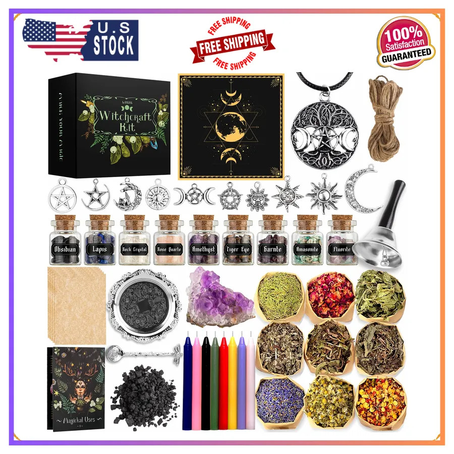 LAVEVE Witchcraft Supplies Kit for Spells, 56 PCS Beginner Witch Box LAVEVE Witchcraft Supplies Kit for Spells, 56 PCS Beginner Witch Box