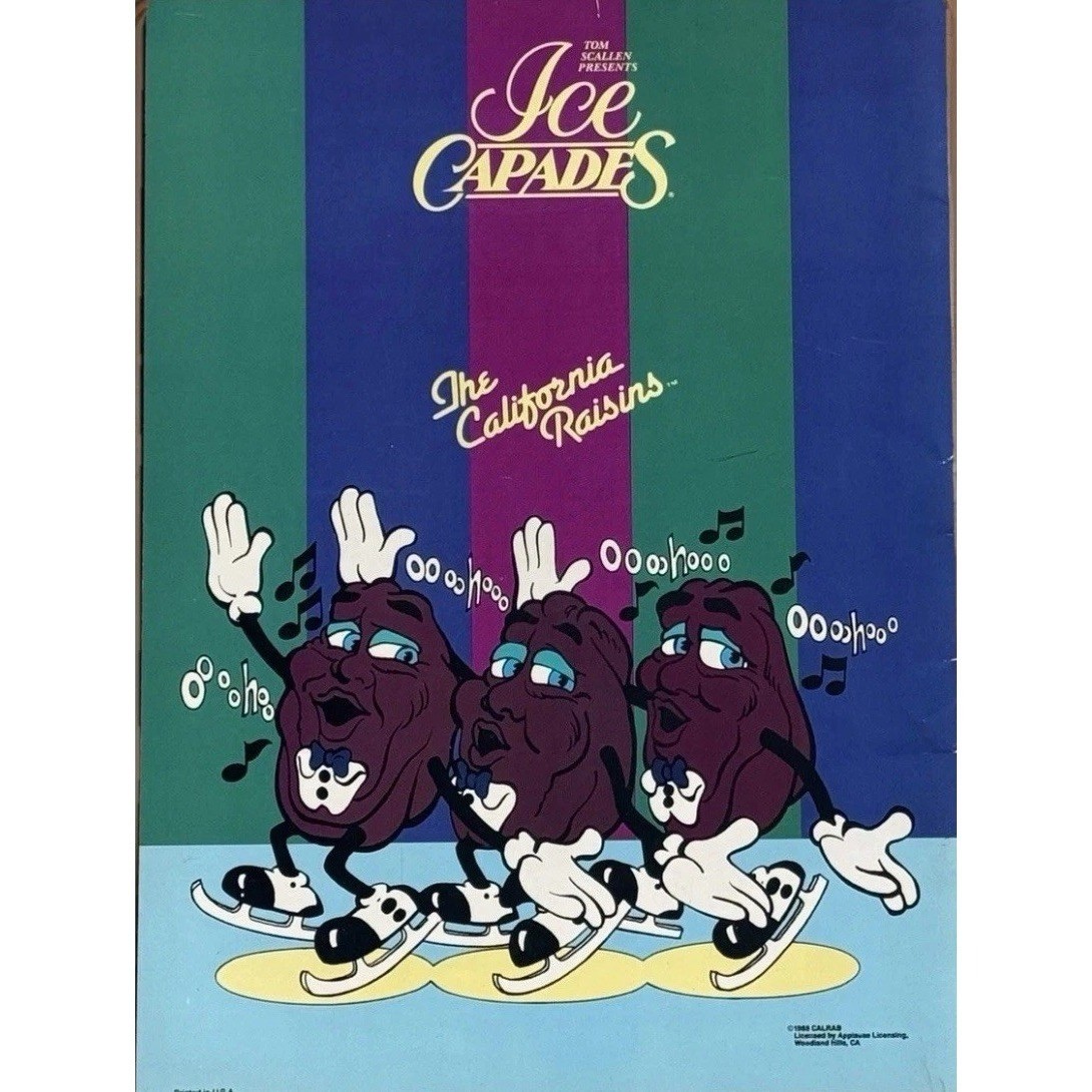 Vintage 1988 Ice Capades California Raisins Souvenir Program Tom Scallen Vintage 1988 Ice Capades California Raisins Souvenir Program Tom Scallen