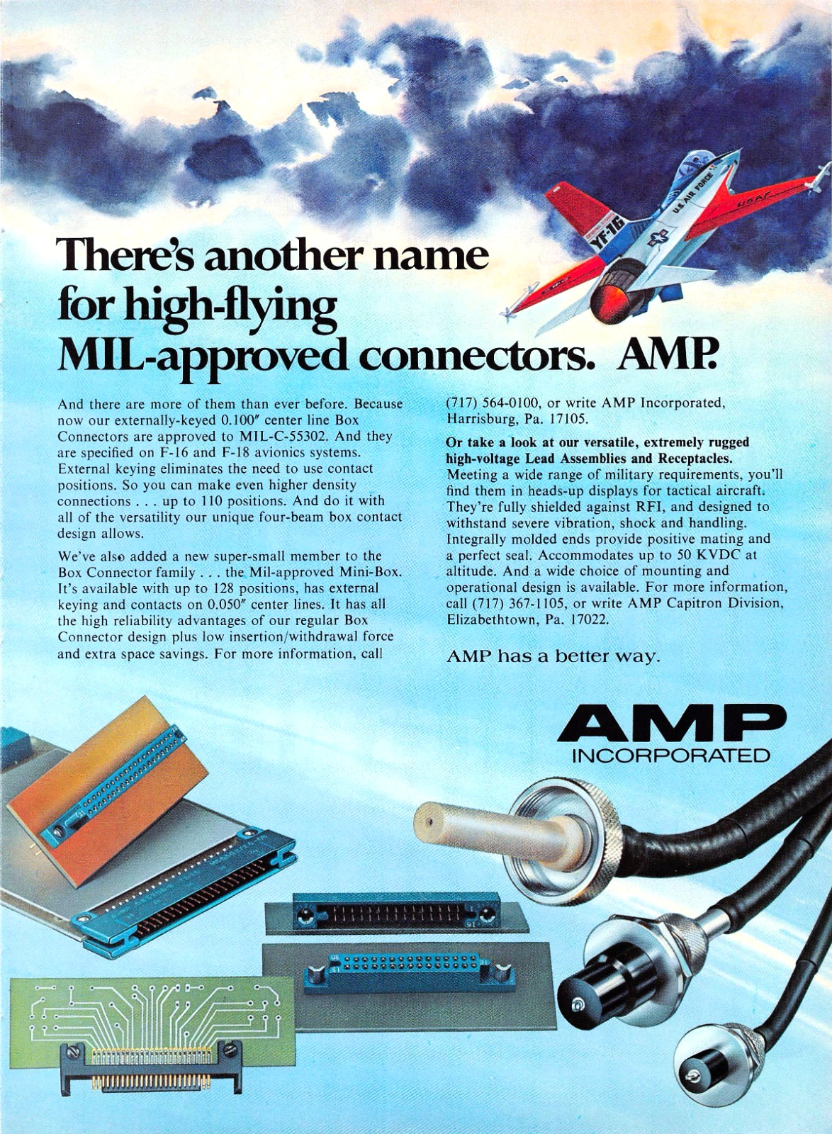 AMP F-16 Fighter Jet MIL Approved Connectors Aviation Vtg 1977 Magazine Print Ad AMP F-16 Fighter Jet MIL Approved Connectors Aviation Vtg 1977 Magazine Print Ad