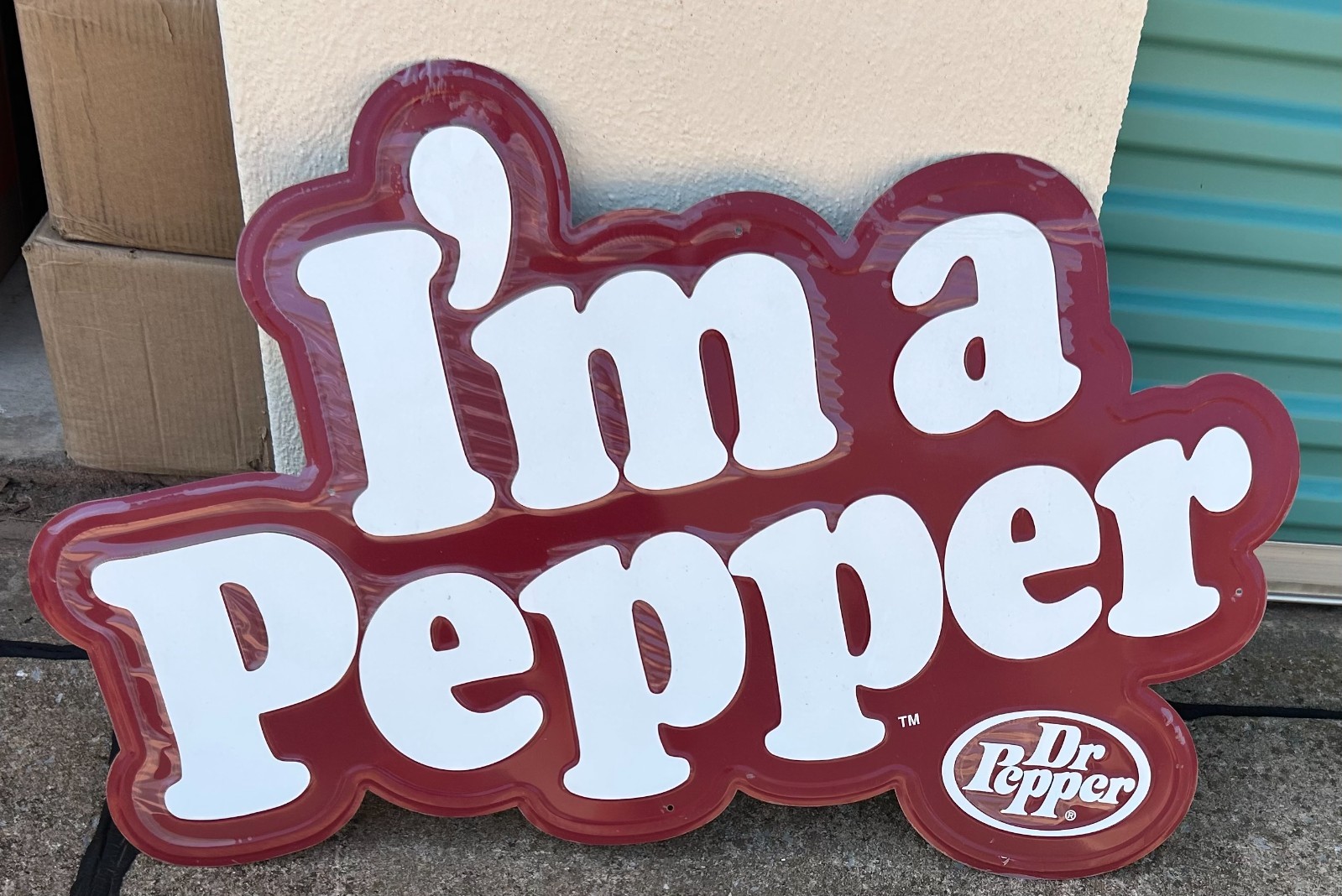 DR. PEPPER I'm a Pepper Metal Embossed Wall Art Sign 22"x36" NEW Iconic tagline