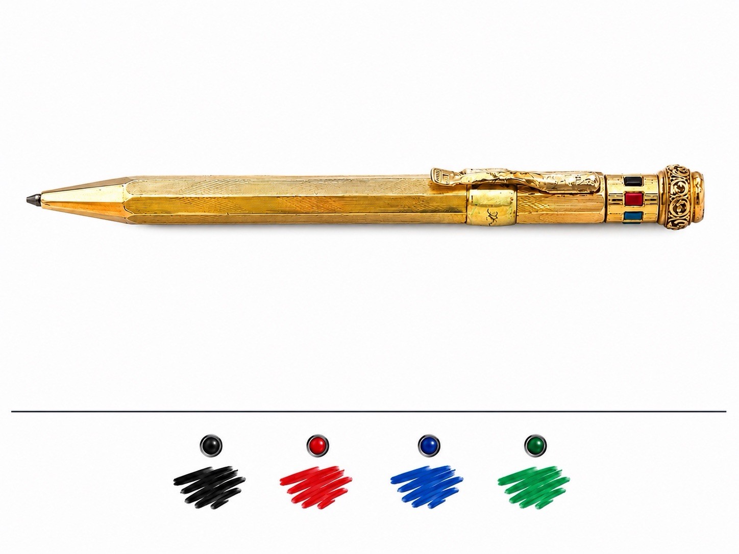 KOSCA Mechanical Pencil Guilloché Engraved 18K Gold 1900 Vintage Pencil KOSCA Mechanical Pencil Guilloché Engraved 18K Gold 1900 Vintage Pencil