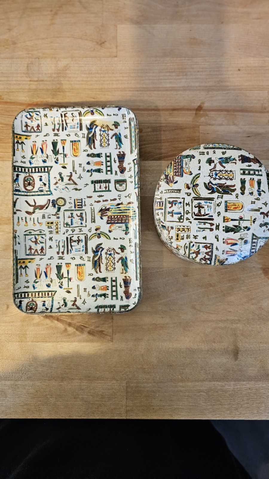 Vintage Alfred E Knobler Egyptian Hieroglyphic 4 Trays 8 Coasters Holder Japan Vintage Alfred E Knobler Egyptian Hieroglyphic 4 Trays 8 Coasters Holder Japan
