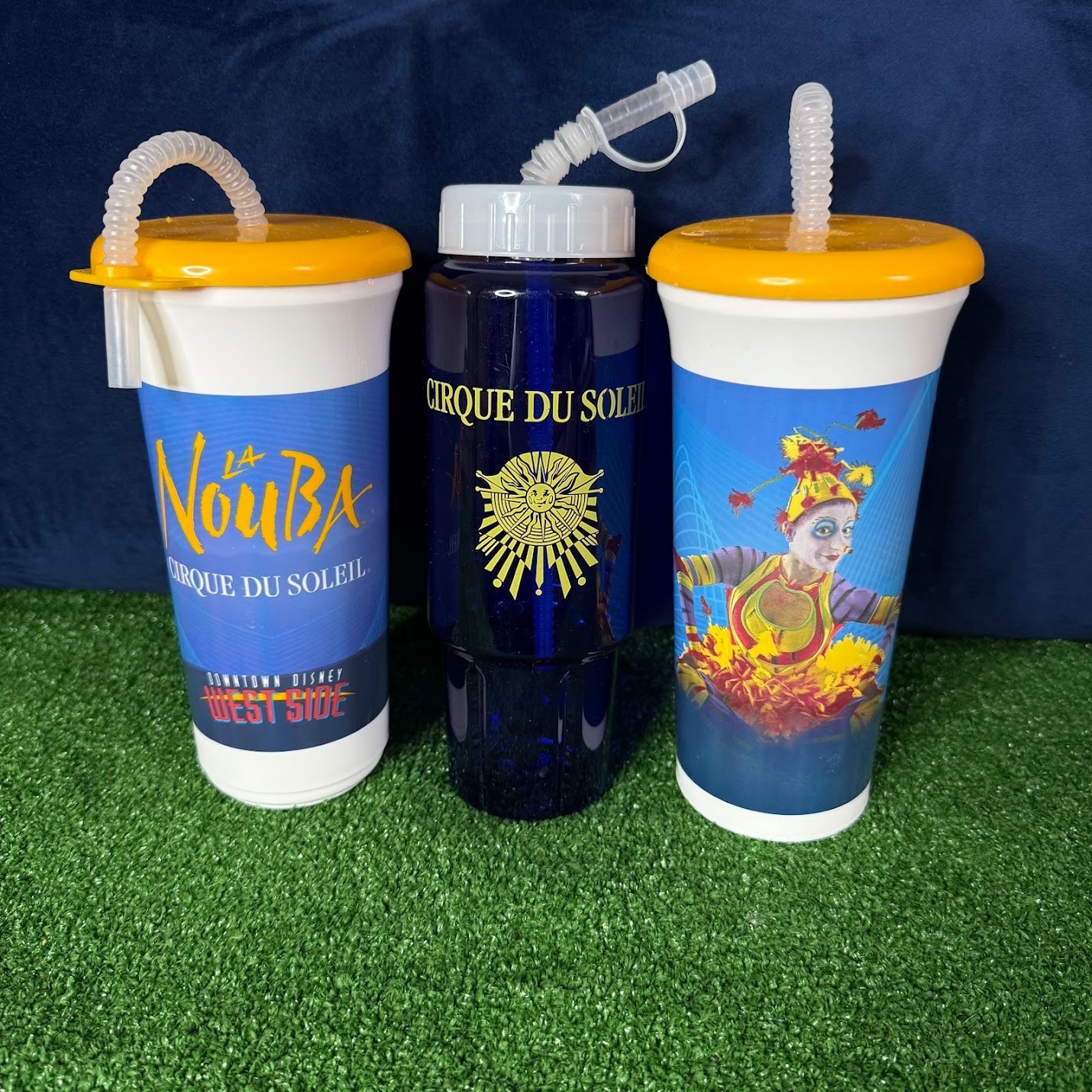 Lot of 3 Retired Cirque Du Soleil La Nouba Disney Souvenir Tumbler Plastic Cup Lot of 3 Retired Cirque Du Soleil La Nouba Disney Souvenir Tumbler Plastic Cup