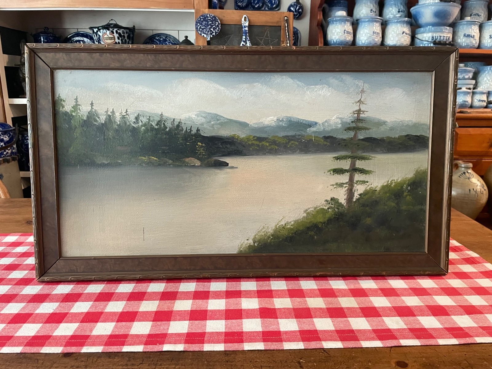 Vintage Scenic Mountain Lake Landscape Vintage Scenic Mountain Lake Landscape