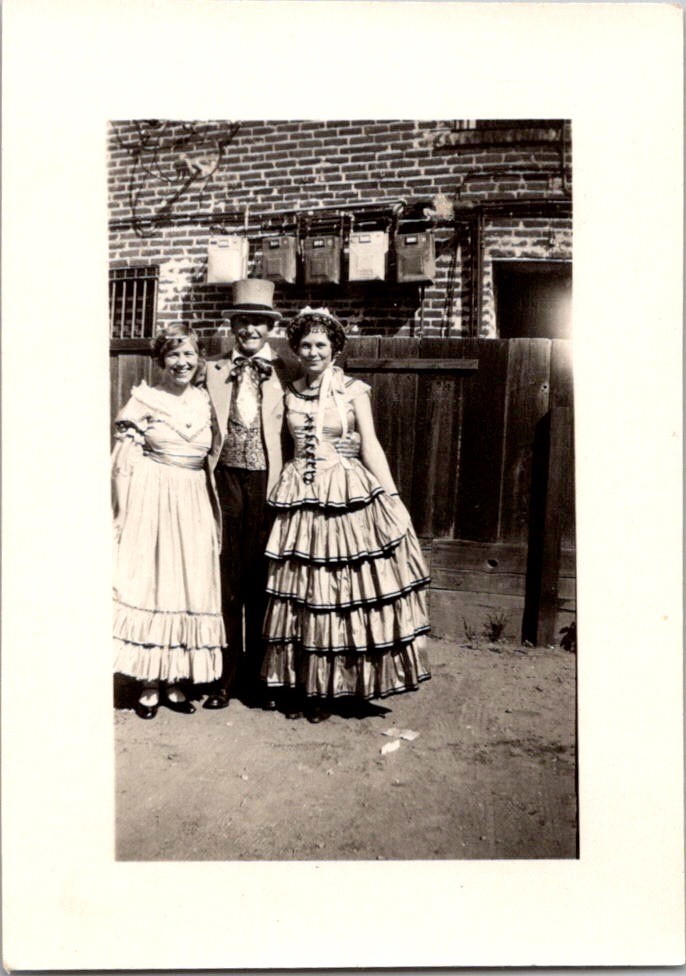 Vintage Photo 1930s-40s People in Costume Southern Belle Western Top Hat Vintage Photo 1930s-40s People in Costume Southern Belle Western Top Hat