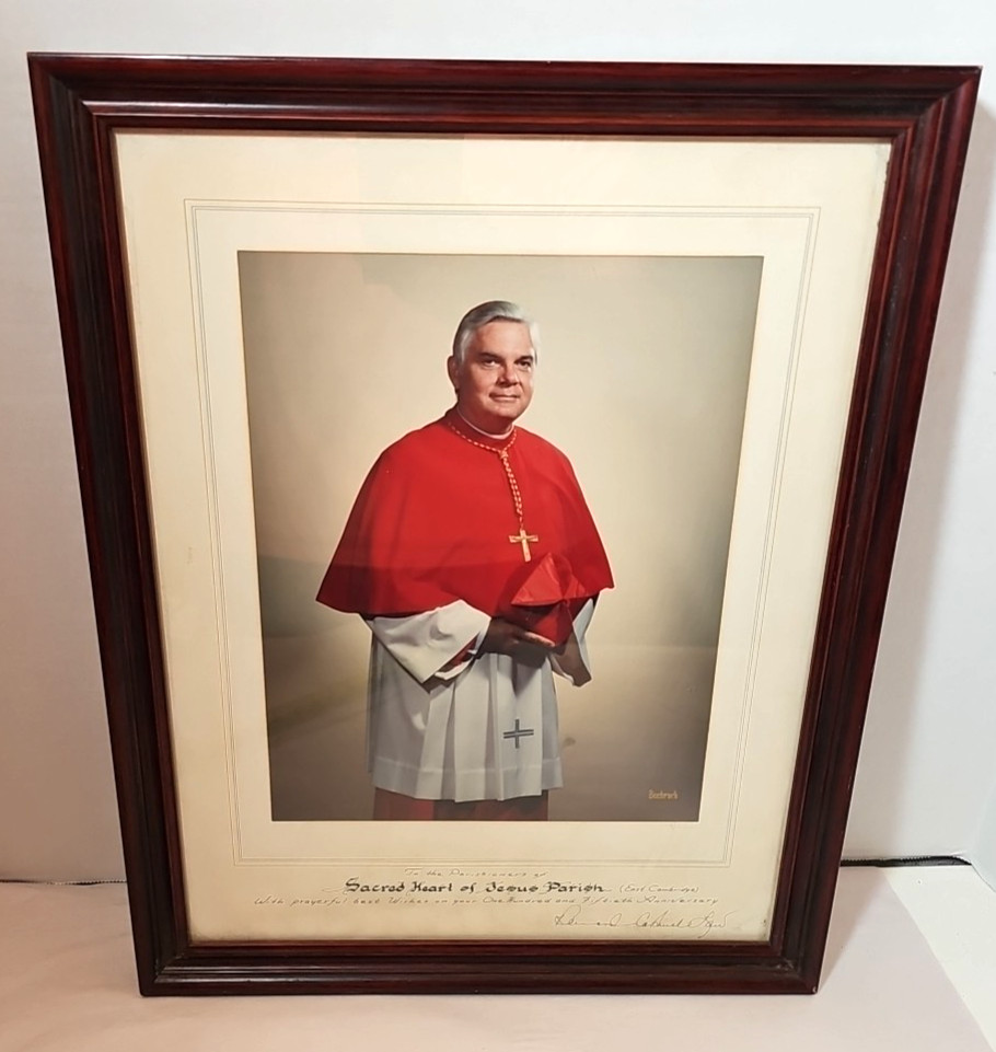 Bernard Francis Law d. 2017 Signed 8.5"x11" Framed Citation Archbishop Cardinal Bernard Francis Law d. 2017 Signed 8.5"x11" Framed Citation Archbishop Cardinal
