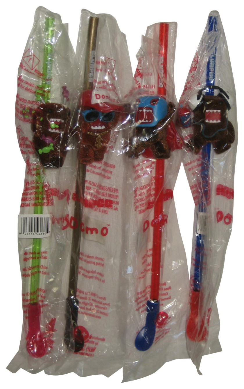 Domo-Kun 7-Eleven Slurpee (2009) Flocked Complete Straw Set Domo-Kun 7-Eleven Slurpee (2009) Flocked Complete Straw Set