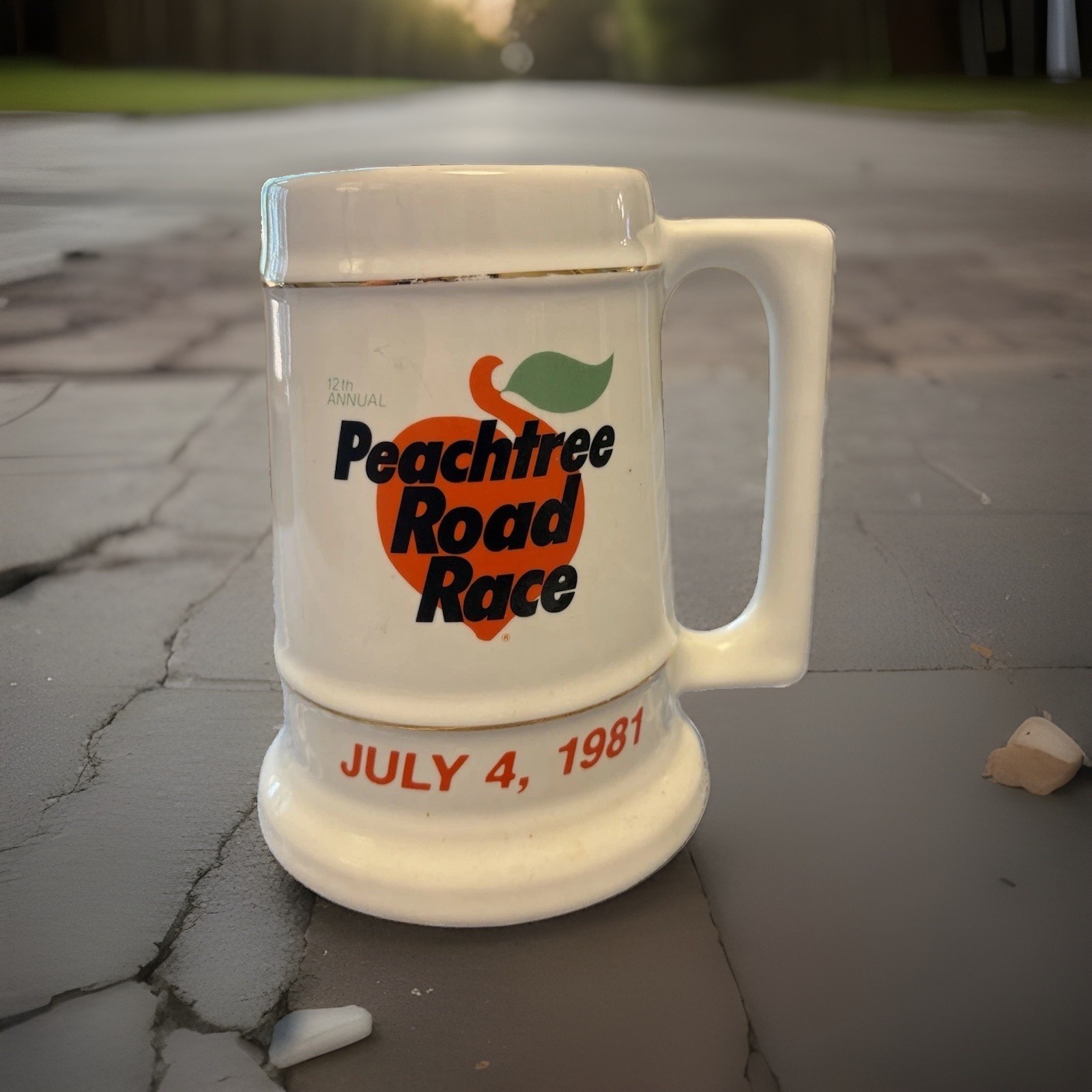 1981 Peachtree Road Race Mug  12th annual 1981 Atlanta Track Club Stein-vintage
