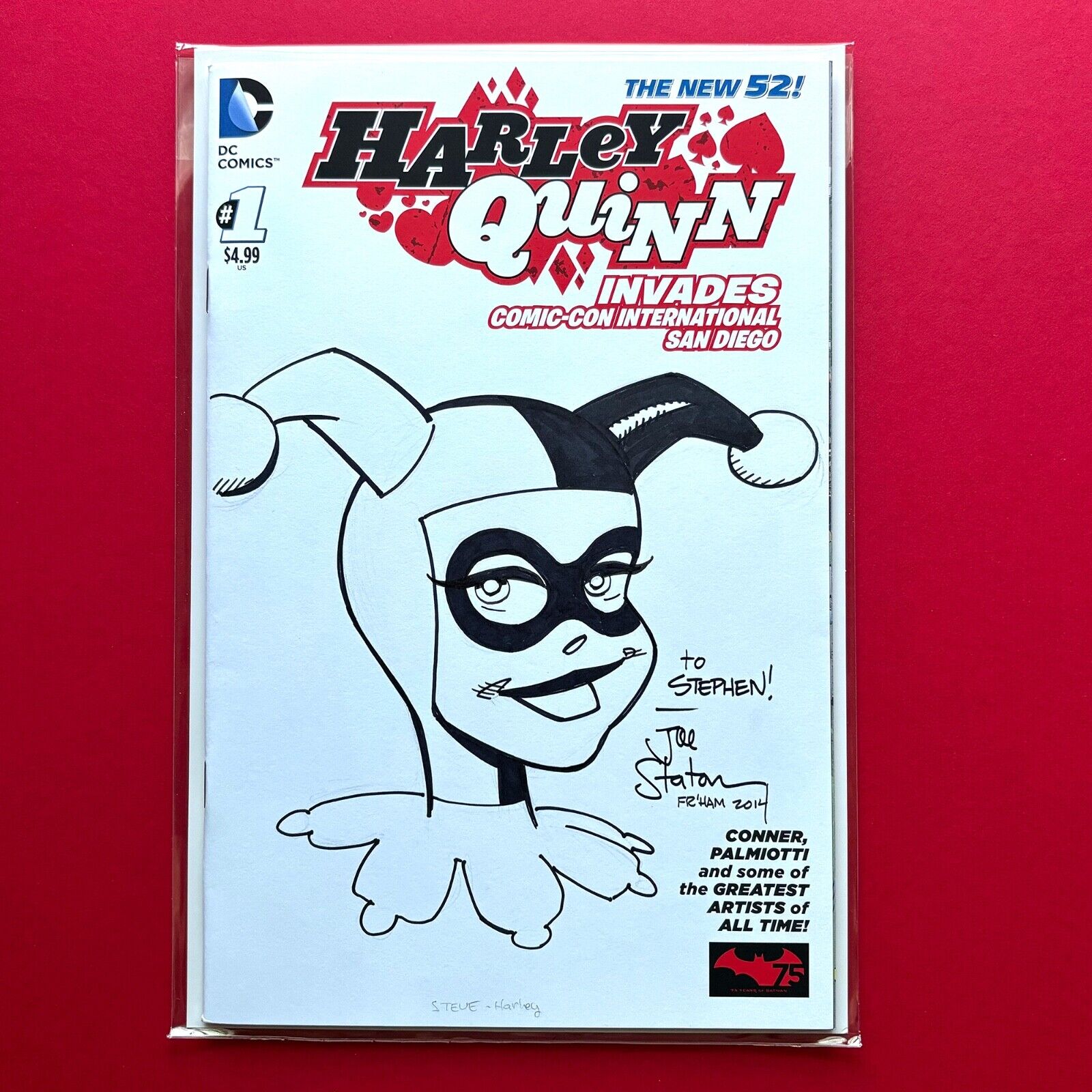 Joe Staton Original Sketch Harley Quinn Art Drawing on Blank SDCC Variant #1