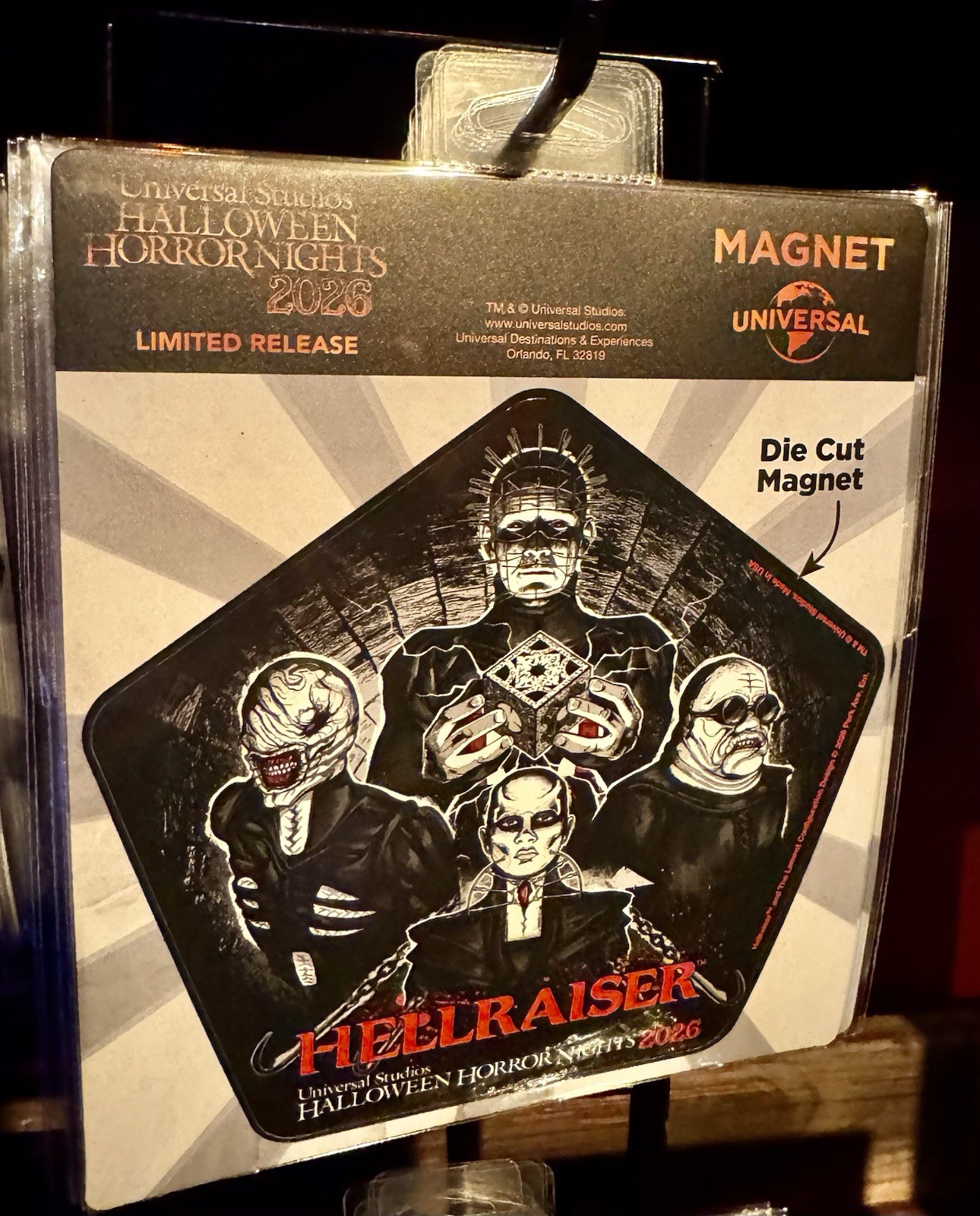 Universal Halloween Horror Nights 2026 Limited Release Hellraiser Magnet HHN Universal Halloween Horror Nights 2026 Limited Release Hellraiser Magnet HHN