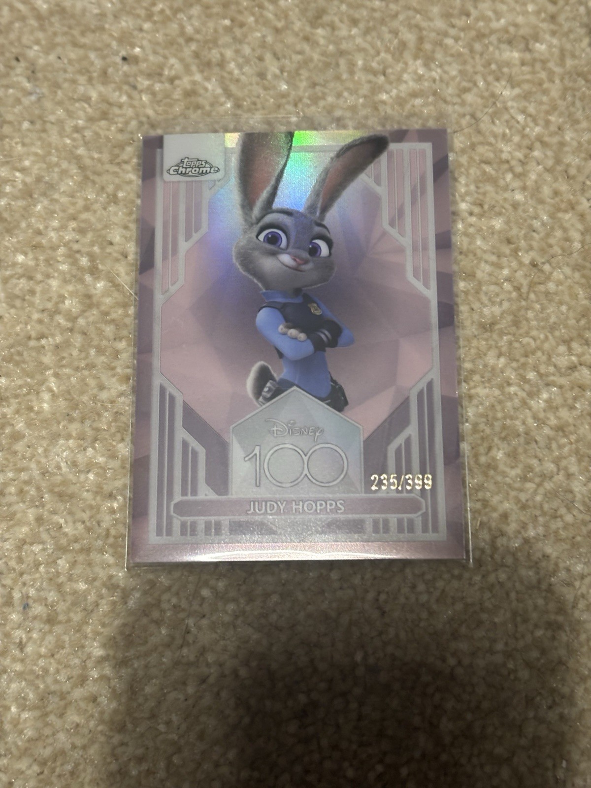 2023 Topps Chrome Disney 100 Judy Hopps #17 Pink Refractor /399 2023 Topps Chrome Disney 100 Judy Hopps #17 Pink Refractor /399