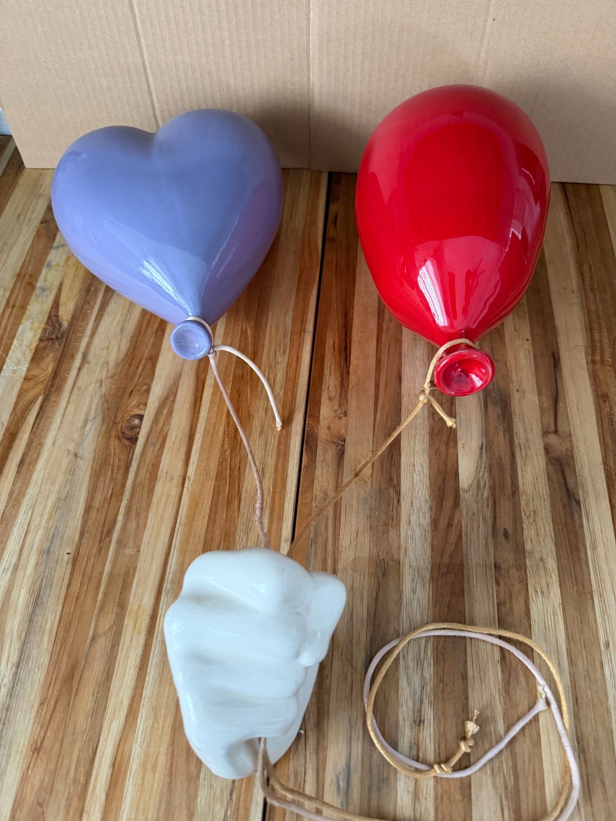 MCM Set of 3 Vintage DYER Ceramic Balloon w/ Hand Sculpture Mid Century Modern MCM Set of 3 Vintage DYER Ceramic Balloon w/ Hand Sculpture Mid Century Modern