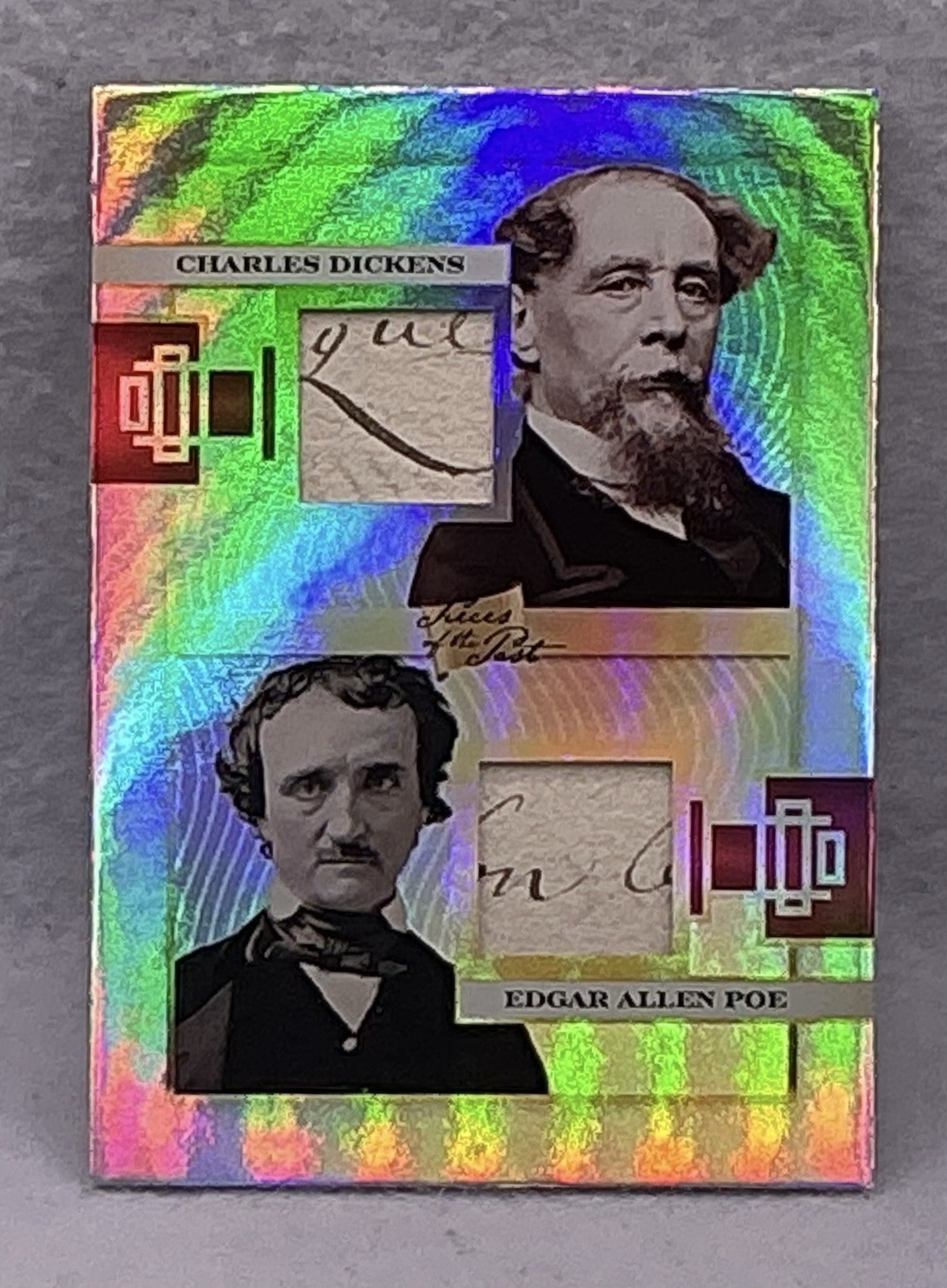 2026 Pieces Of The Past Historical Edgar Allen Poe/Charles Dickens Dual Relics 2026 Pieces Of The Past Historical Edgar Allen Poe/Charles Dickens Dual Relics