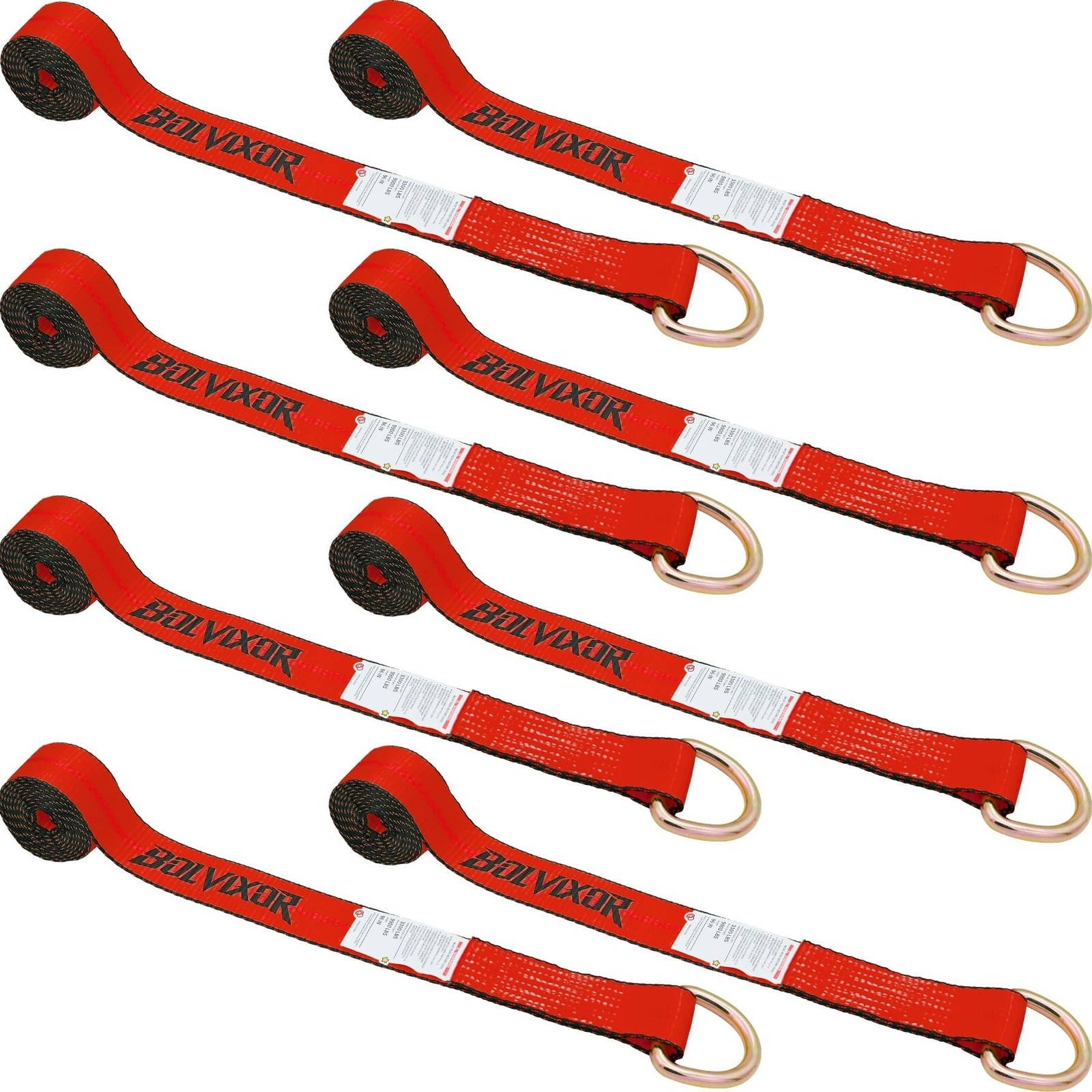 8 Pack 2" x 96" Lasso Strap - 9900LBS Break Strength - D Ring Auto Tie Down f... 8 Pack 2" x 96" Lasso Strap - 9900LBS Break Strength - D Ring Auto Tie Down f...