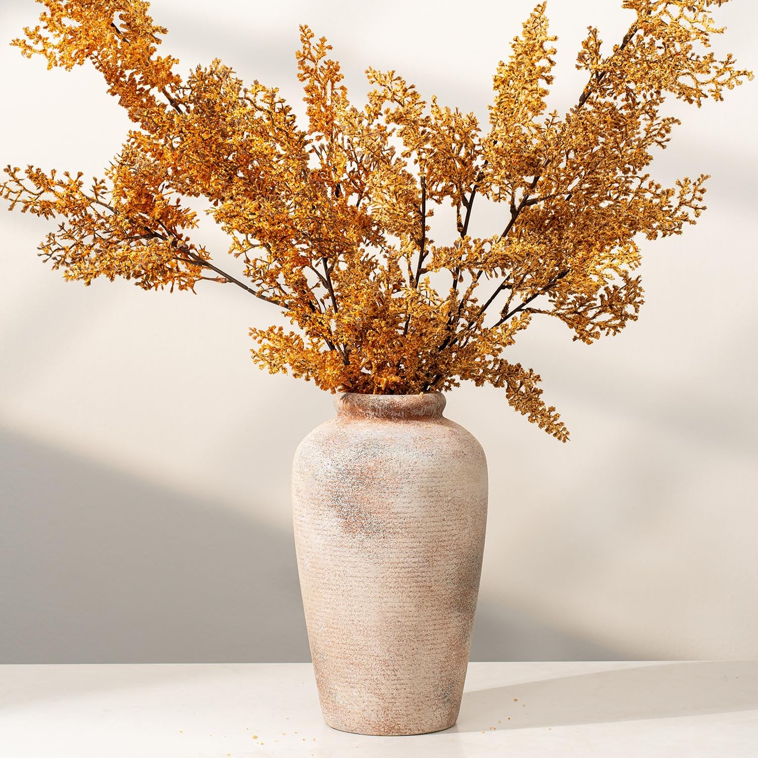 JXINDUJU 10.8 Inch Vintage Ceramic Flower Vase Rustic Farmhouse Terracotta 101 JXINDUJU 10.8 Inch Vintage Ceramic Flower Vase Rustic Farmhouse Terracotta 101