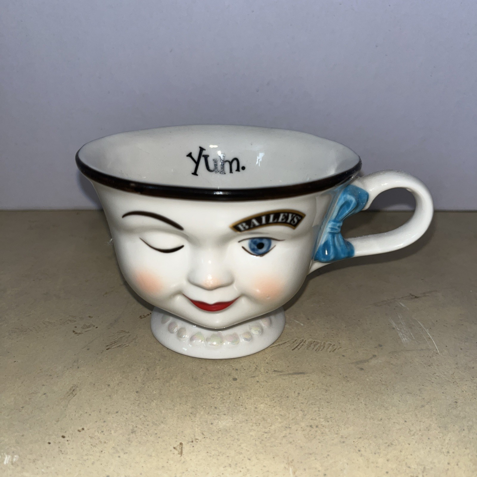 Vintage 1996 Mrs Baileys Irish Cream Yum Winking Hers Face Coffee Mug Cup Ladies Vintage 1996 Mrs Baileys Irish Cream Yum Winking Hers Face Coffee Mug Cup Ladies