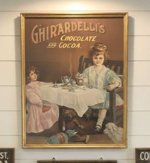 Vintage Antique Ghirardelli Chocolate & Cocoa Advertisement Framed 17.5"X12.5" Vintage Antique Ghirardelli Chocolate & Cocoa Advertisement Framed 17.5"X12.5"