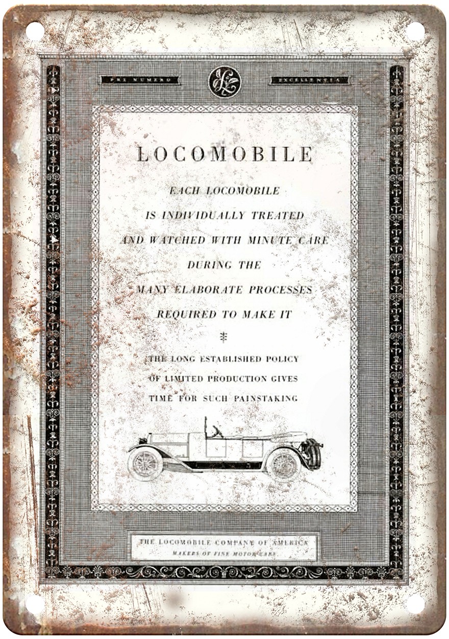 1918 Locomobile Vintage Automobile Ad Retro Look Metal Sign AM8665 1918 Locomobile Vintage Automobile Ad Retro Look Metal Sign AM8665