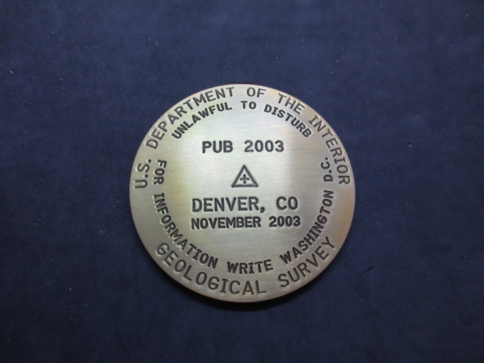 U.S. Department of the Interior Marker Denver, CO 2003 Geological Survey