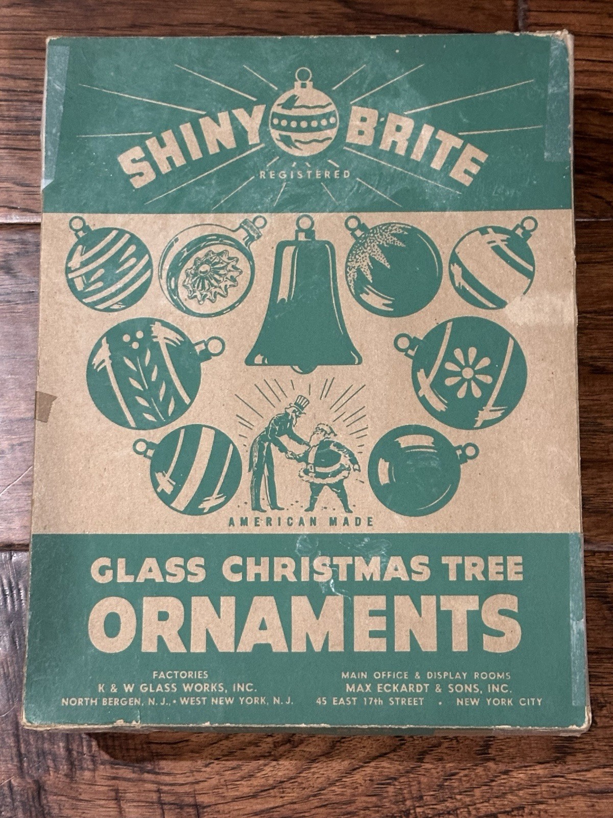 Vintage Shiny Brite Empty Uncle Sam Christmas Ornament Box
