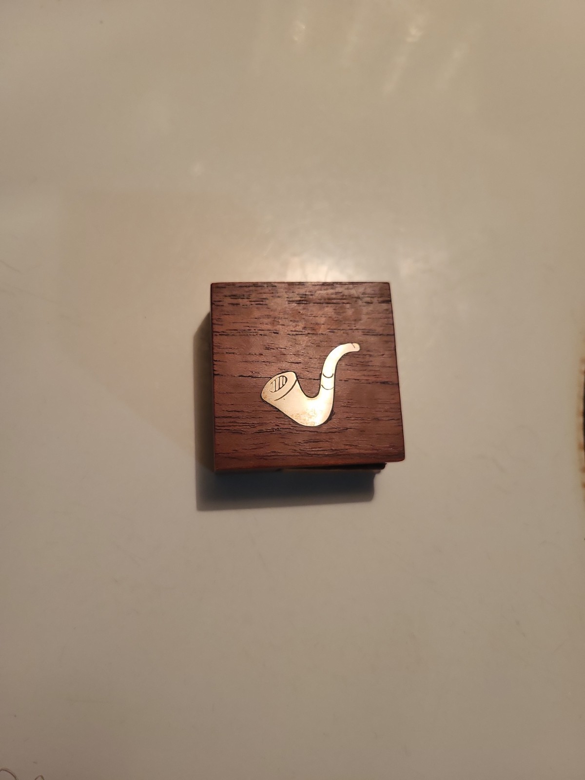 Vintage Mid Century Modern Dansk Teak With Inlaid Pipe Matchbox holder Vintage Mid Century Modern Dansk Teak With Inlaid Pipe Matchbox holder