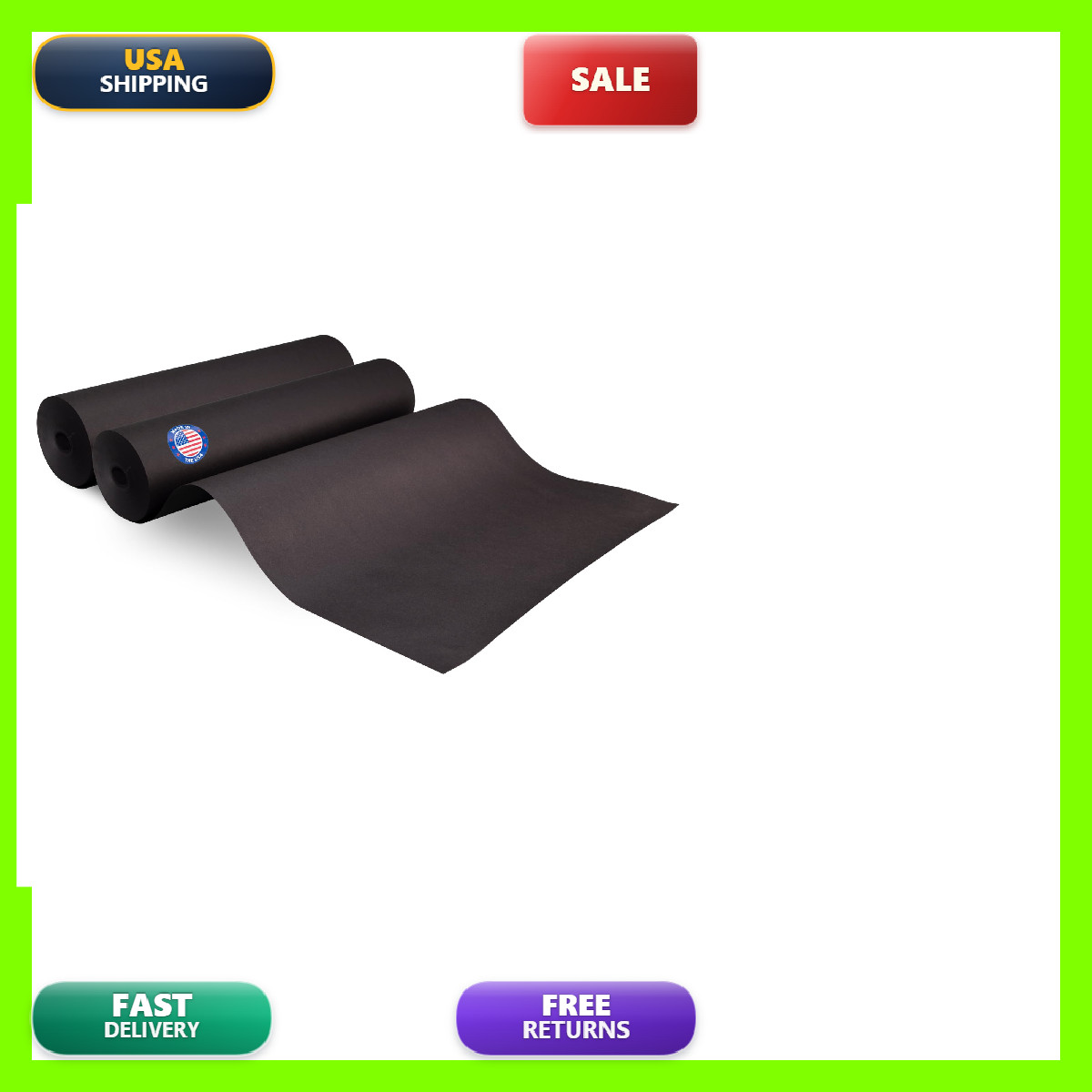 Usa-Made Black Kraft Paper Roll 18 X 3000 250 Feet 30 Lb Thickness Pack Of 2 - Usa-Made Black Kraft Paper Roll 18 X 3000 250 Feet 30 Lb Thickness Pack Of 2 -