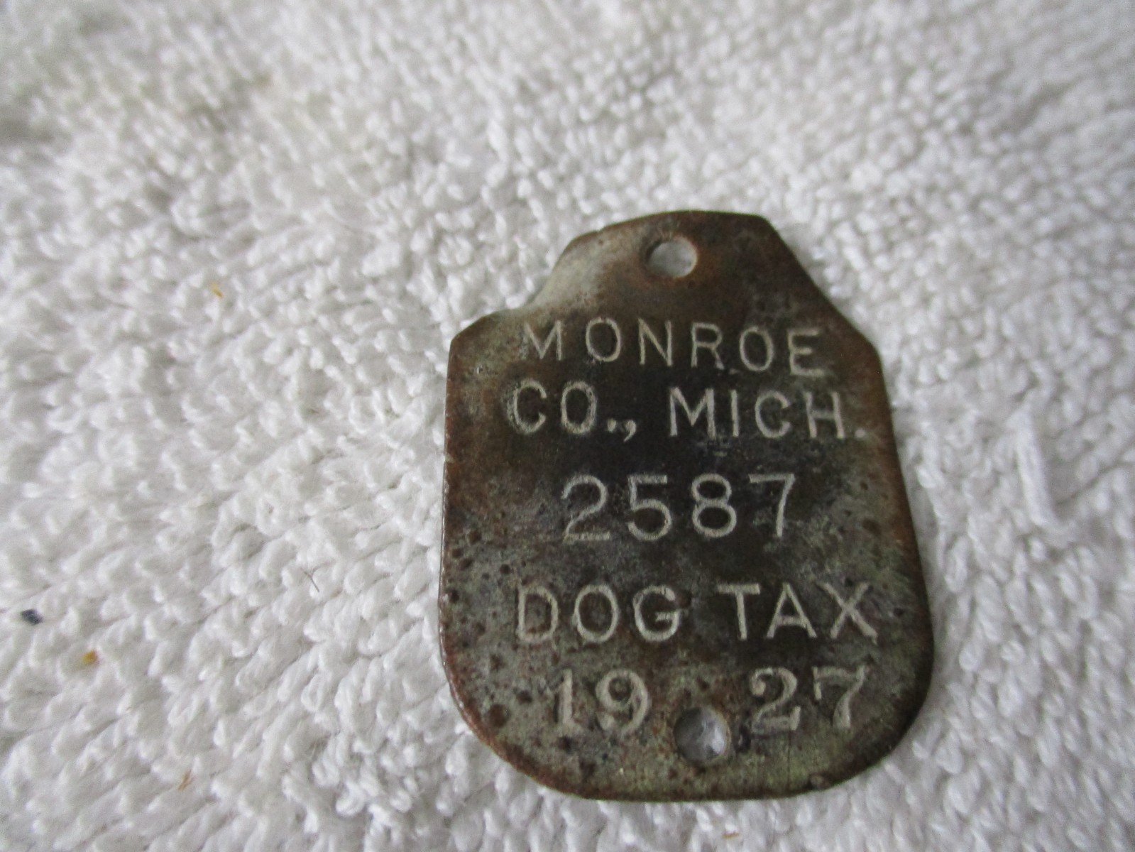 K9 Vintage 1927 Moroe County Michigan Dog Tag Tax License rare K9 Vintage 1927 Moroe County Michigan Dog Tag Tax License rare
