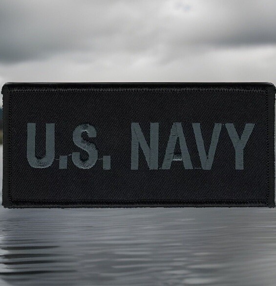 US NAVY Patch Grey Black Embroidered For VELCRO® BRAND Loop Fastener US NAVY Patch Grey Black Embroidered For VELCRO® BRAND Loop Fastener