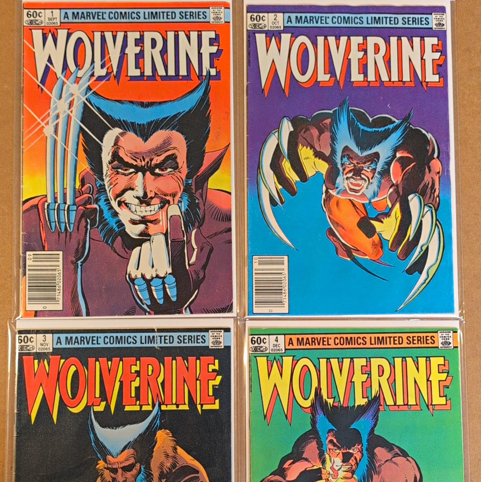 Marvel Comics Wolverine Limited Series Comic Lot #1-4 (1982) Claremont/Miller Marvel Comics Wolverine Limited Series Comic Lot #1-4 (1982) Claremont/Miller