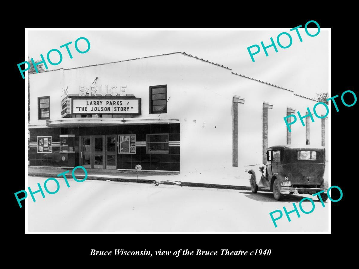 OLD 8x6 HISTORIC PHOTO OF BRUCE WISCONSIN VIEW OF THE BRUCE THEATRE c1940 OLD 8x6 HISTORIC PHOTO OF BRUCE WISCONSIN VIEW OF THE BRUCE THEATRE c1940