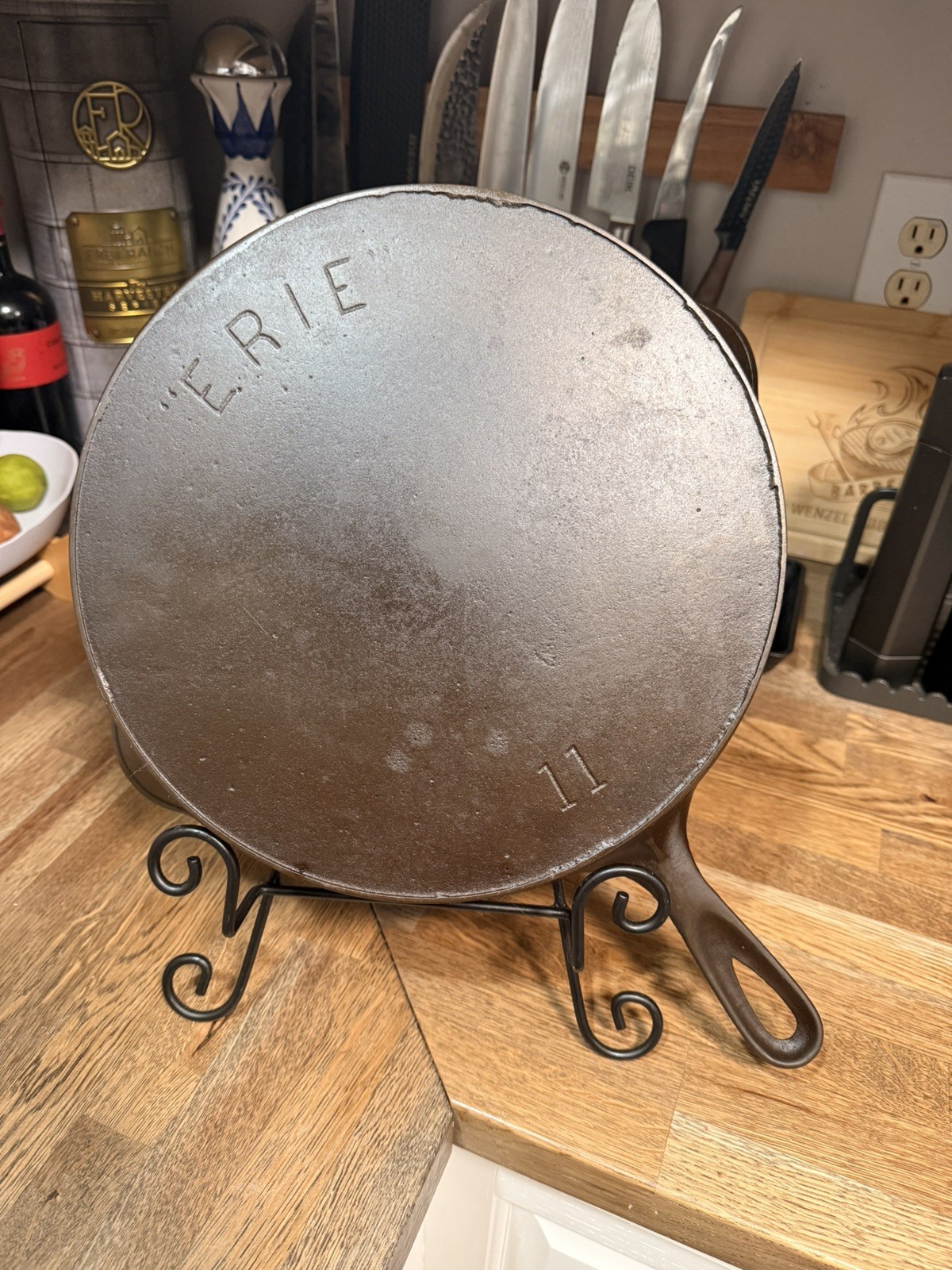 RARE FIRST Series 1880-1886 Pre Griswold Erie #11 Cast Iron Skillet RESTORED RARE FIRST Series 1880-1886 Pre Griswold Erie #11 Cast Iron Skillet RESTORED