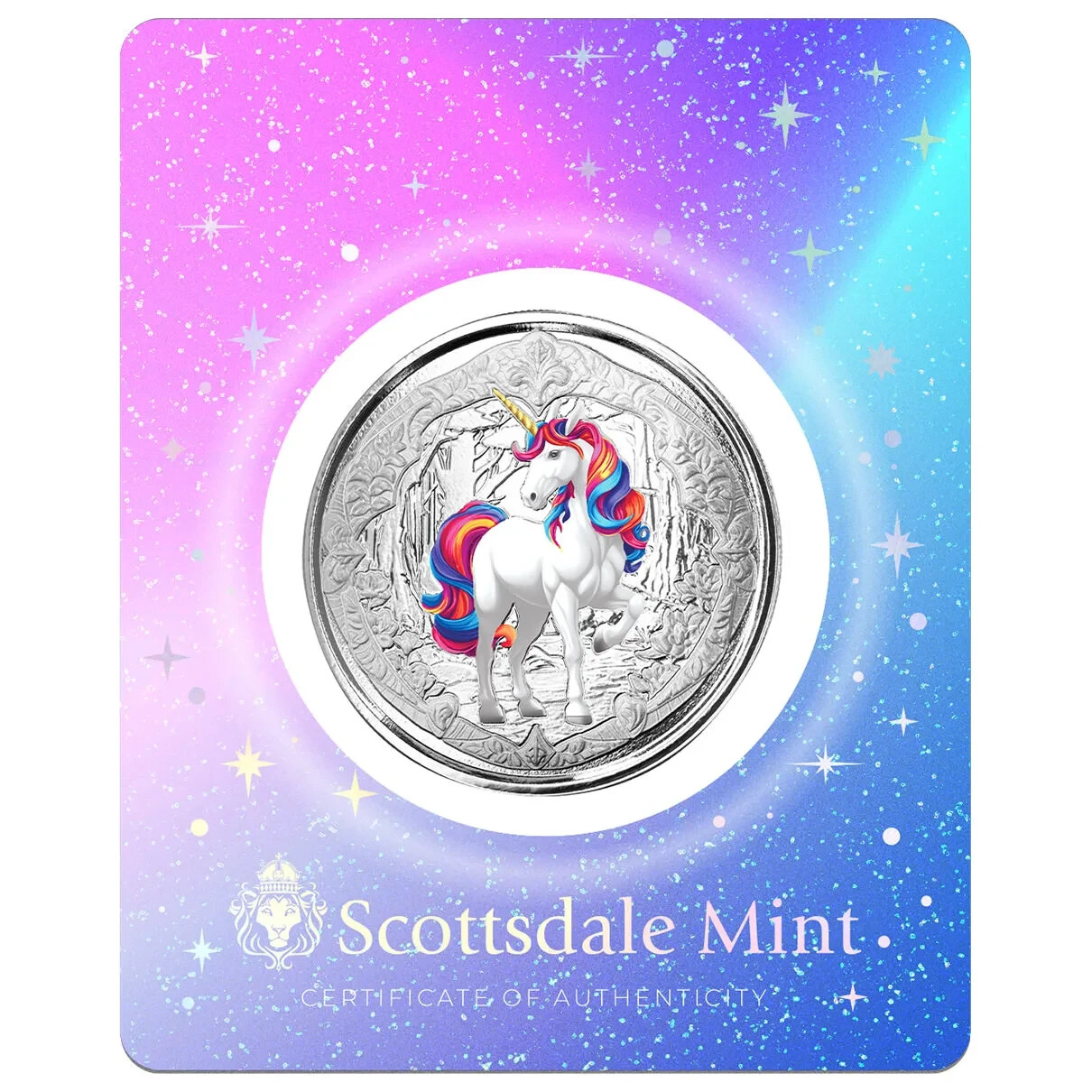 2024 - BLOSSOM - Color Unicorn 1 oz .999 FINE Silver Coin Mythical Horse Scottsd 2024 - BLOSSOM - Color Unicorn 1 oz .999 FINE Silver Coin Mythical Horse Scottsd