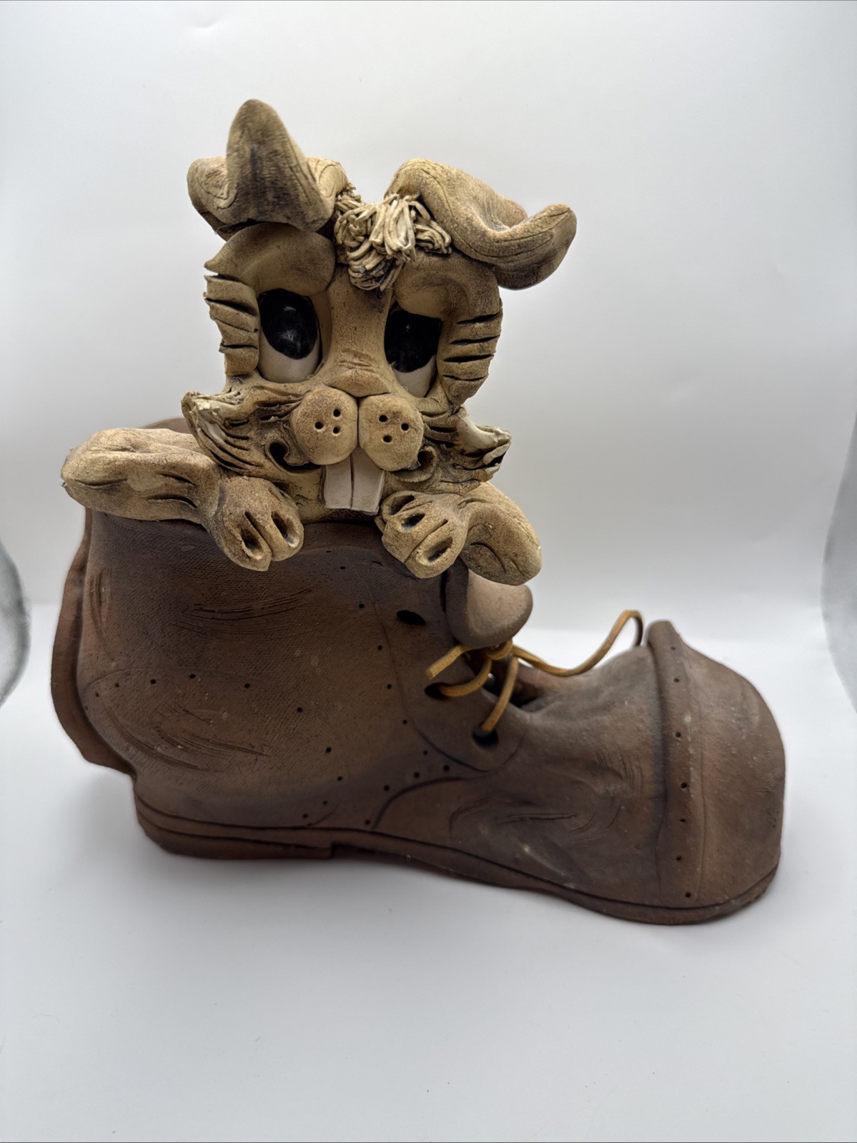Vintage Art Pottery Planter Ceramic Boot Rabbit Signed By Max Hindt Whimsical Vintage Art Pottery Planter Ceramic Boot Rabbit Signed By Max Hindt Whimsical