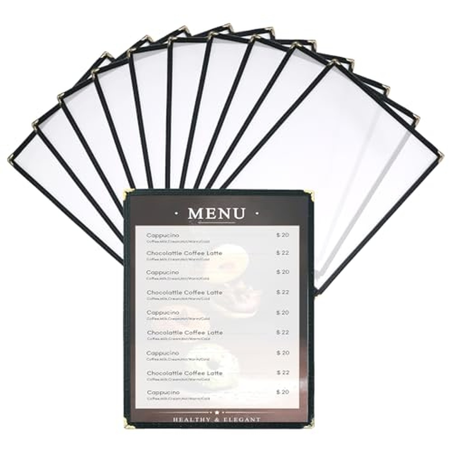 8.5 x 11 Inch Menu Covers, 10 Pack 1 Page 2 View Menu Sleeves Clear View Menu... 8.5 x 11 Inch Menu Covers, 10 Pack 1 Page 2 View Menu Sleeves Clear View Menu...