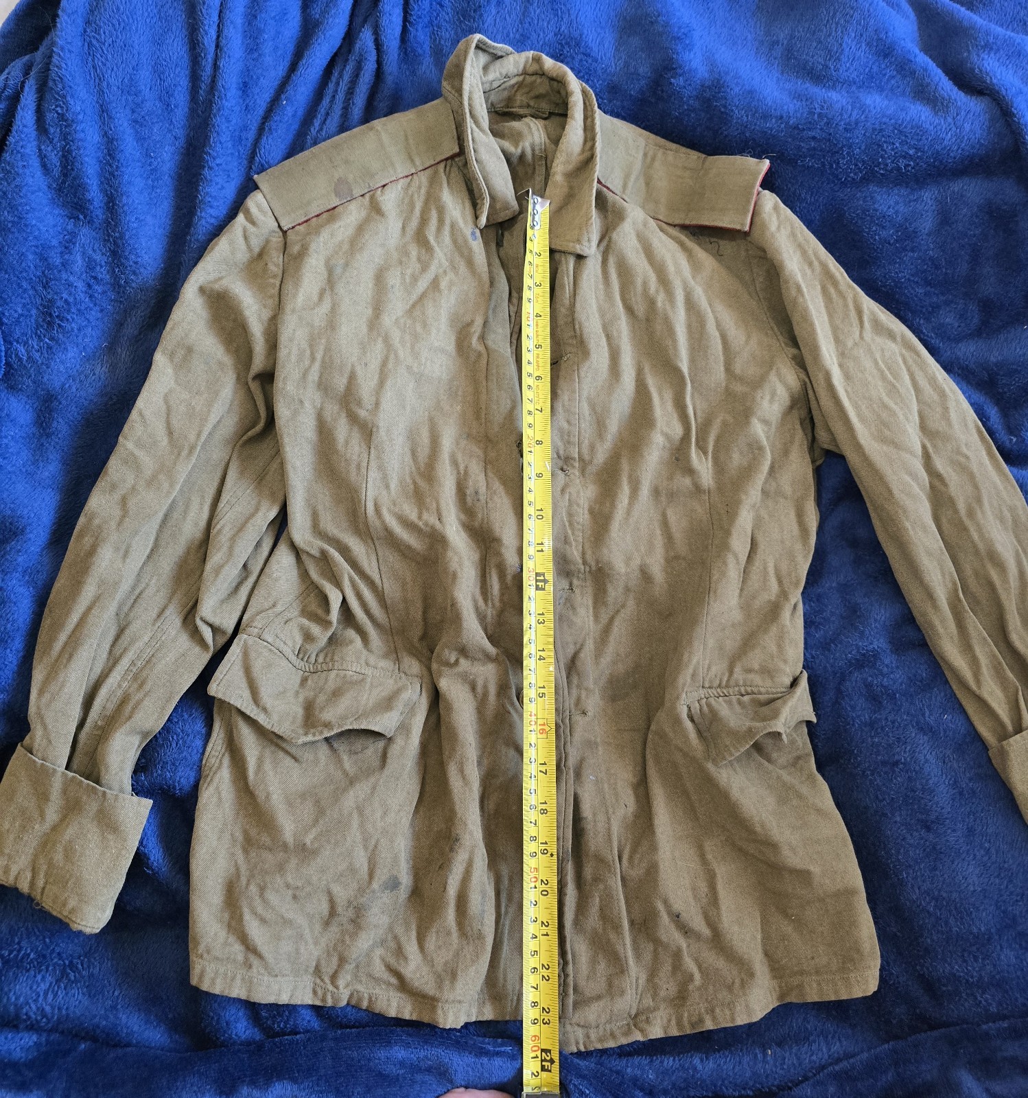 Vintage Soviet Red Army USSR Khaki Field Jacket Tunic Red Pogony WWII Era Vintage Soviet Red Army USSR Khaki Field Jacket Tunic Red Pogony WWII Era