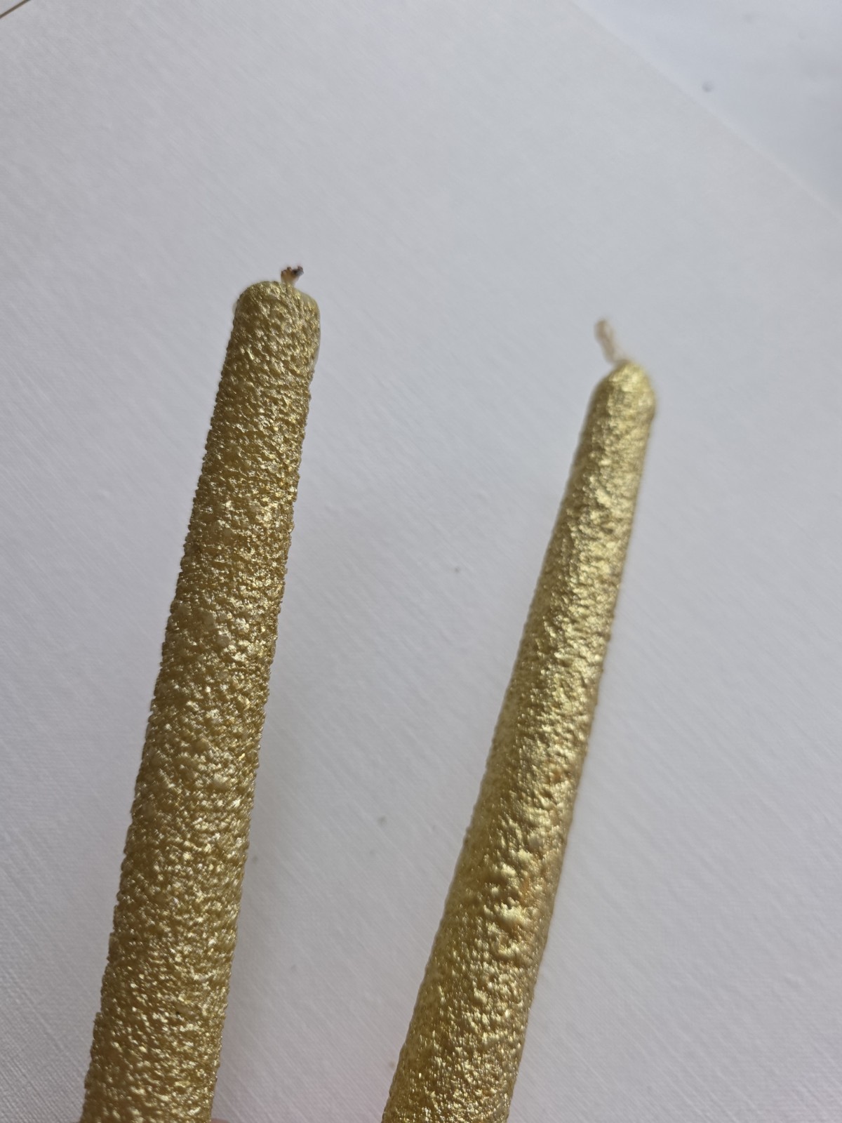 Gold Textured Taper Candles Vintage MCM Set of 2, 12" tall Gold Textured Taper Candles Vintage MCM Set of 2, 12" tall
