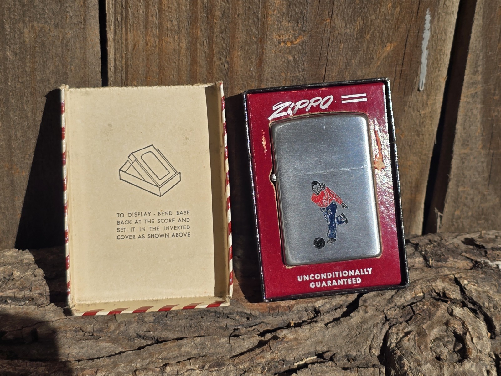 Vintage 1950’s Zippo Lighter Windproof Sports Series Bowling Rare W/ OG Box NOS Vintage 1950’s Zippo Lighter Windproof Sports Series Bowling Rare W/ OG Box NOS