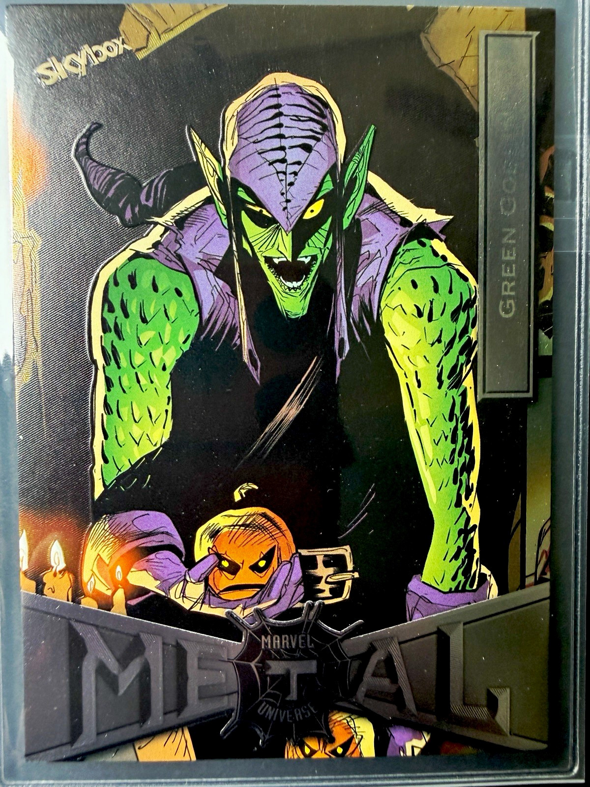 SkyBox 2021 Marvel Metal Universe Spider-Man Green Goblin #29 Metal Card