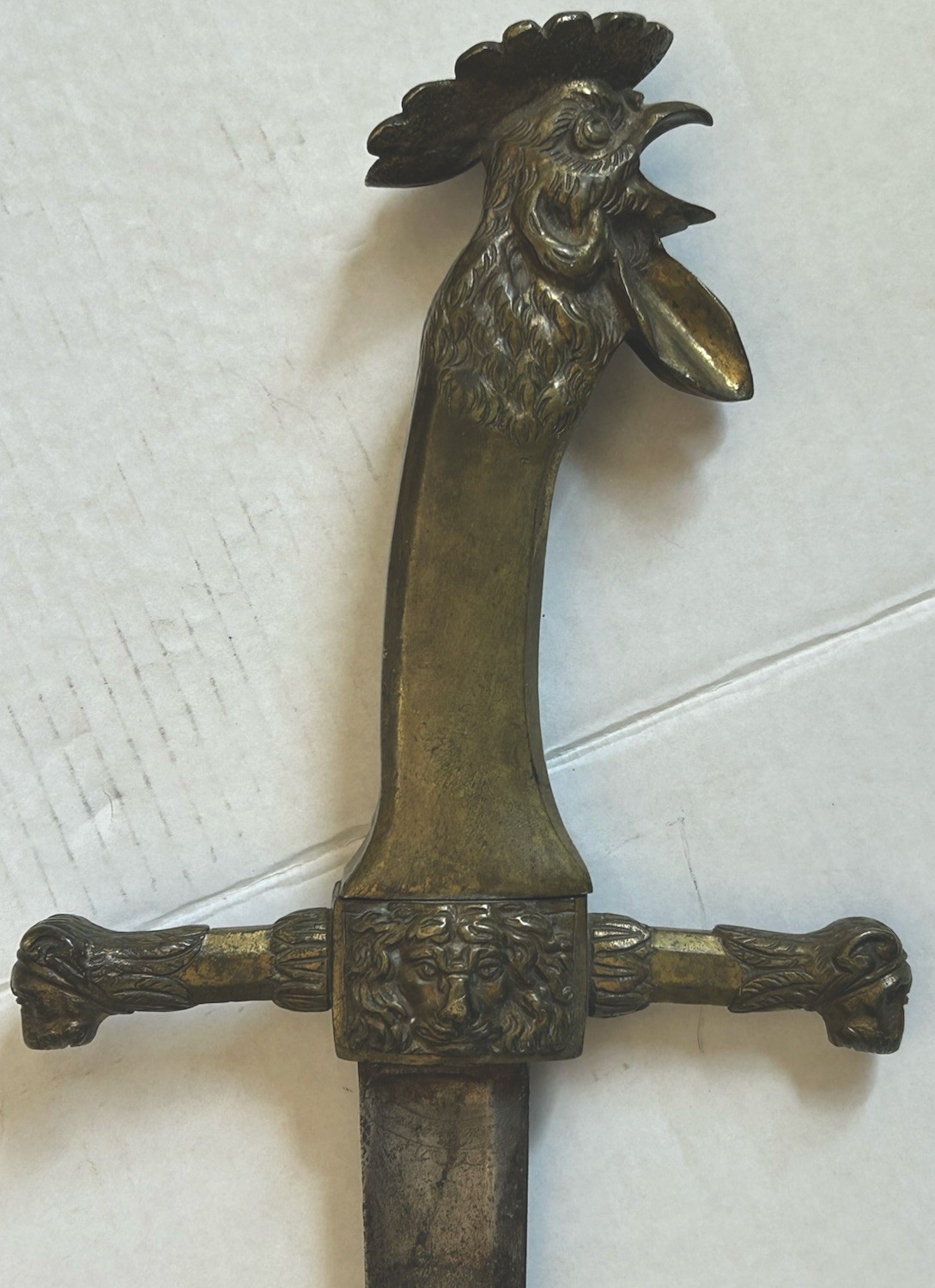 Antique Napoleonic French Sappers Rooster Pommel Sword