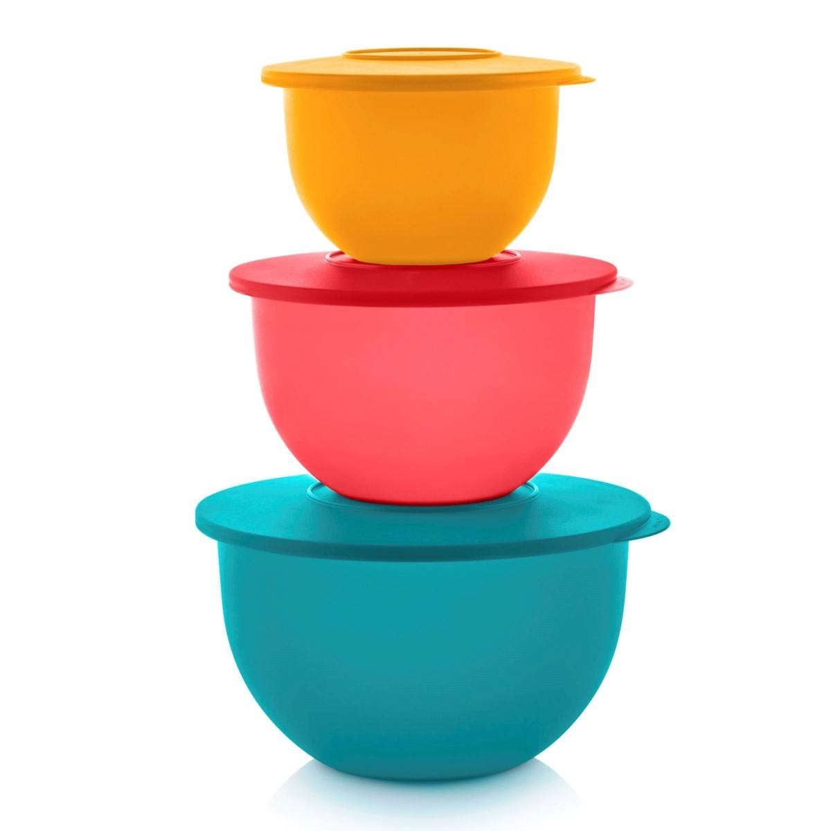 Tupperware 6-piece Set Impressions Classic Multicolor 3 Bowls with Lids NIB Tupperware 6-piece Set Impressions Classic Multicolor 3 Bowls with Lids NIB