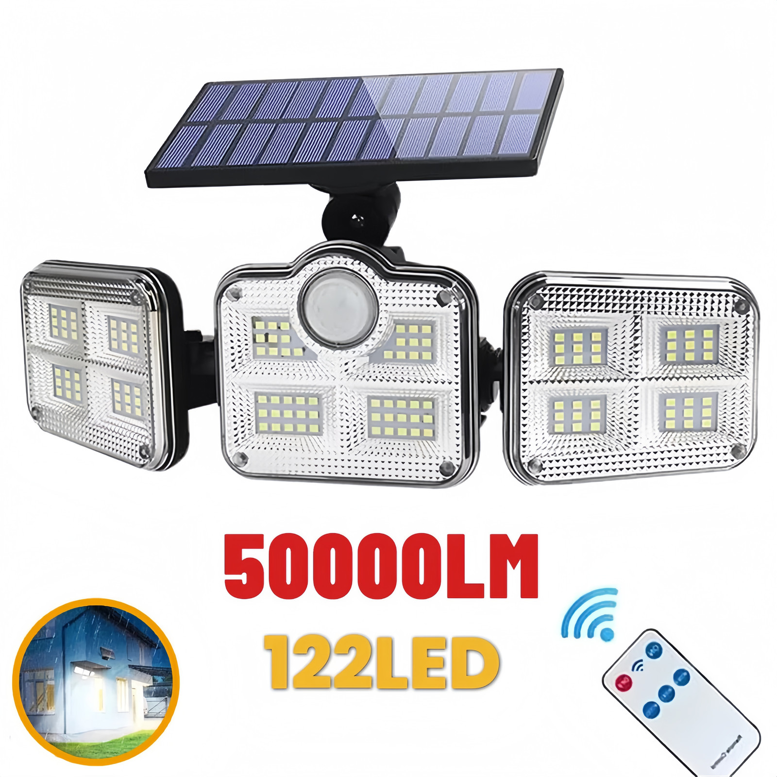 50000LM Sensor Solar Security Lights 3 Head Motion Lights Security Lamp Outdoor 50000LM Sensor Solar Security Lights 3 Head Motion Lights Security Lamp Outdoor