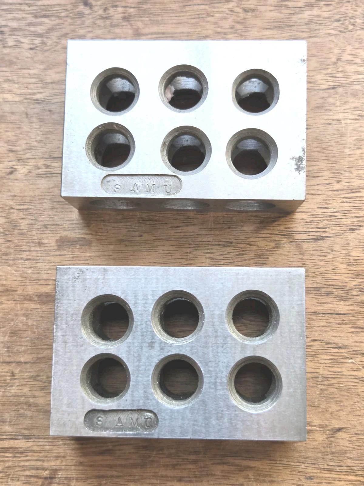 (2) Unbranded 1-2-3 Blocks (11 Holes) Set Up Machinist Tools