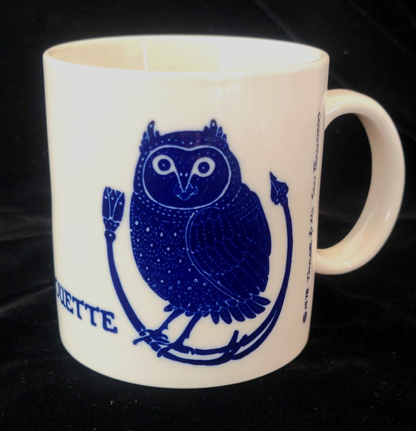 Vintage 1978 Taylor & Ng “La Chouette” Owl Mug -| French Animal Series-exc cond