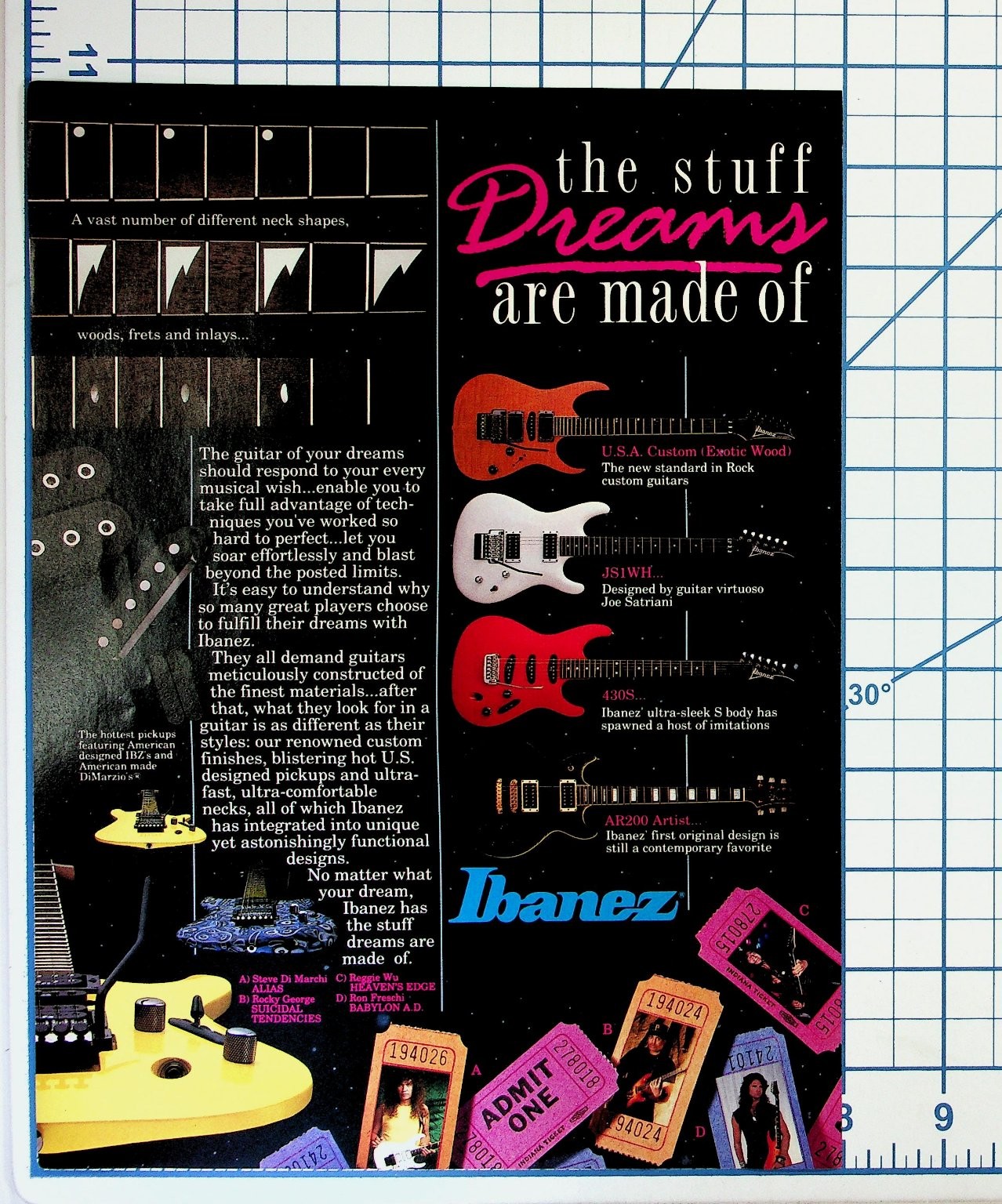 Ibanez Guitars 1980s Magazine Ad Joe Satriani JS S Series Artist Ibanez Guitars 1980s Magazine Ad Joe Satriani JS S Series Artist