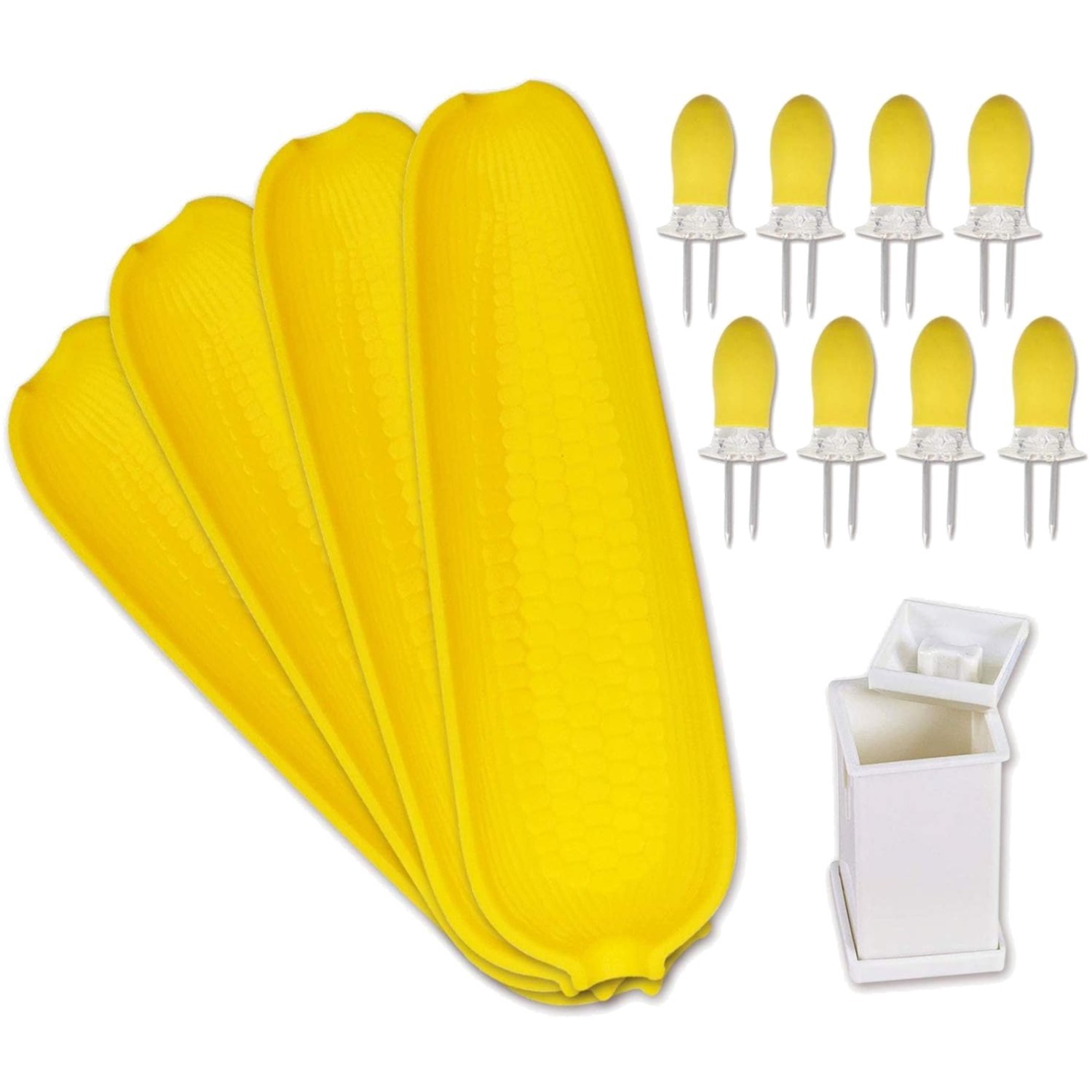 BBQ Essential: 8-Piece Twin Prong Corn Holders & Dishwasher Safe Butter Spreader