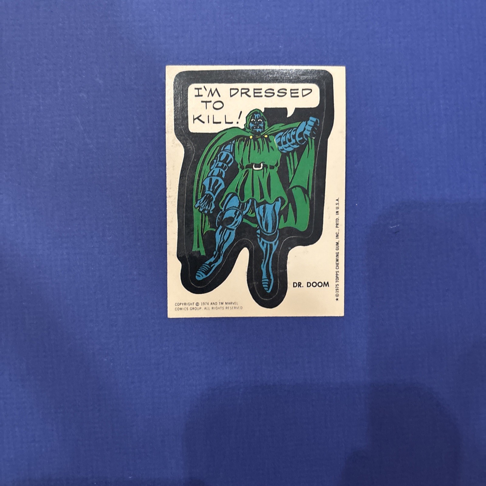 1974/75 Topps Comic Book Heroes Dr. Doom ROOKIE sticker 1974/75 Topps Comic Book Heroes Dr. Doom ROOKIE sticker