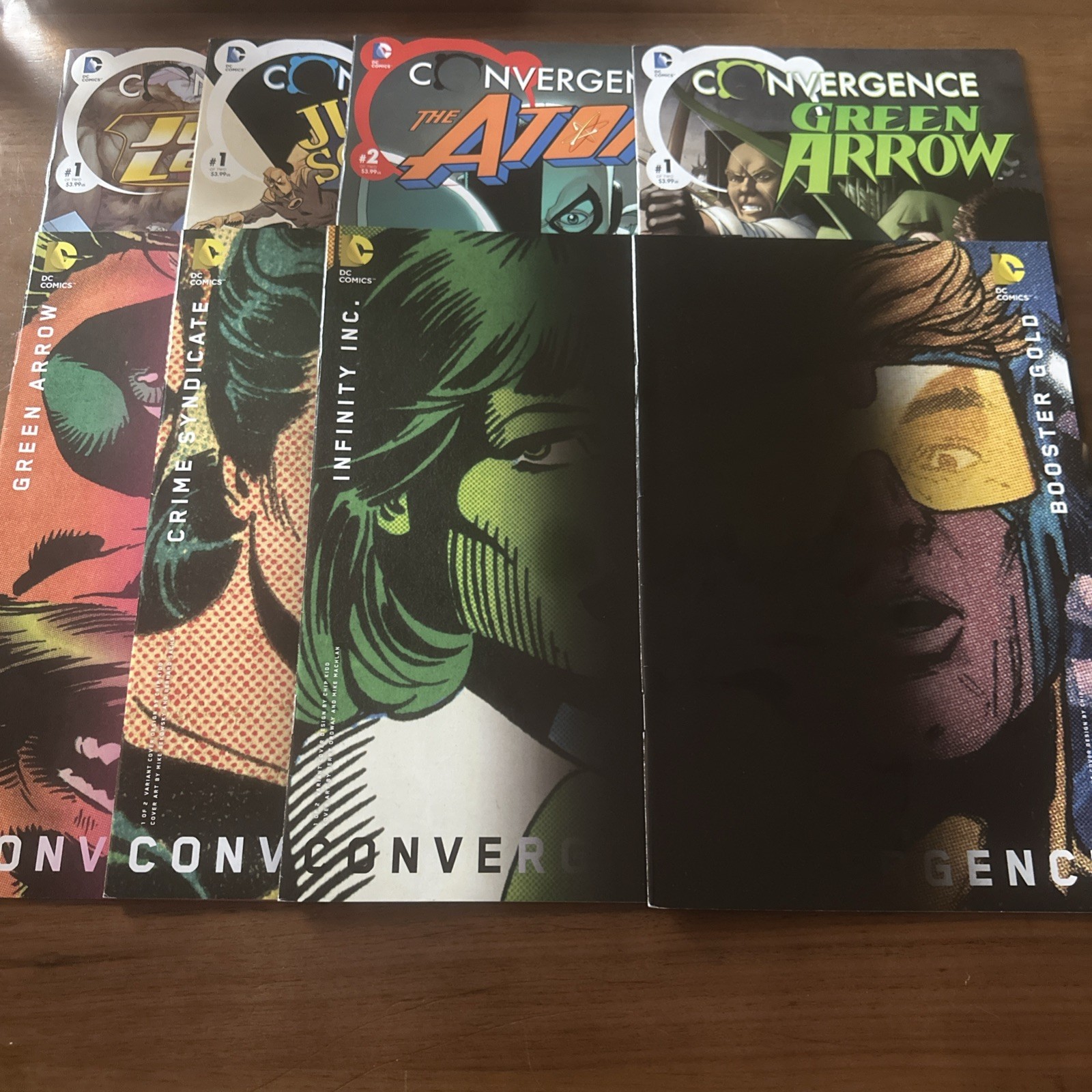 LOT OF 8 Comics - DC - CONVERGENCE Atom Justice League Society Green Arrow LOT OF 8 Comics - DC - CONVERGENCE Atom Justice League Society Green Arrow