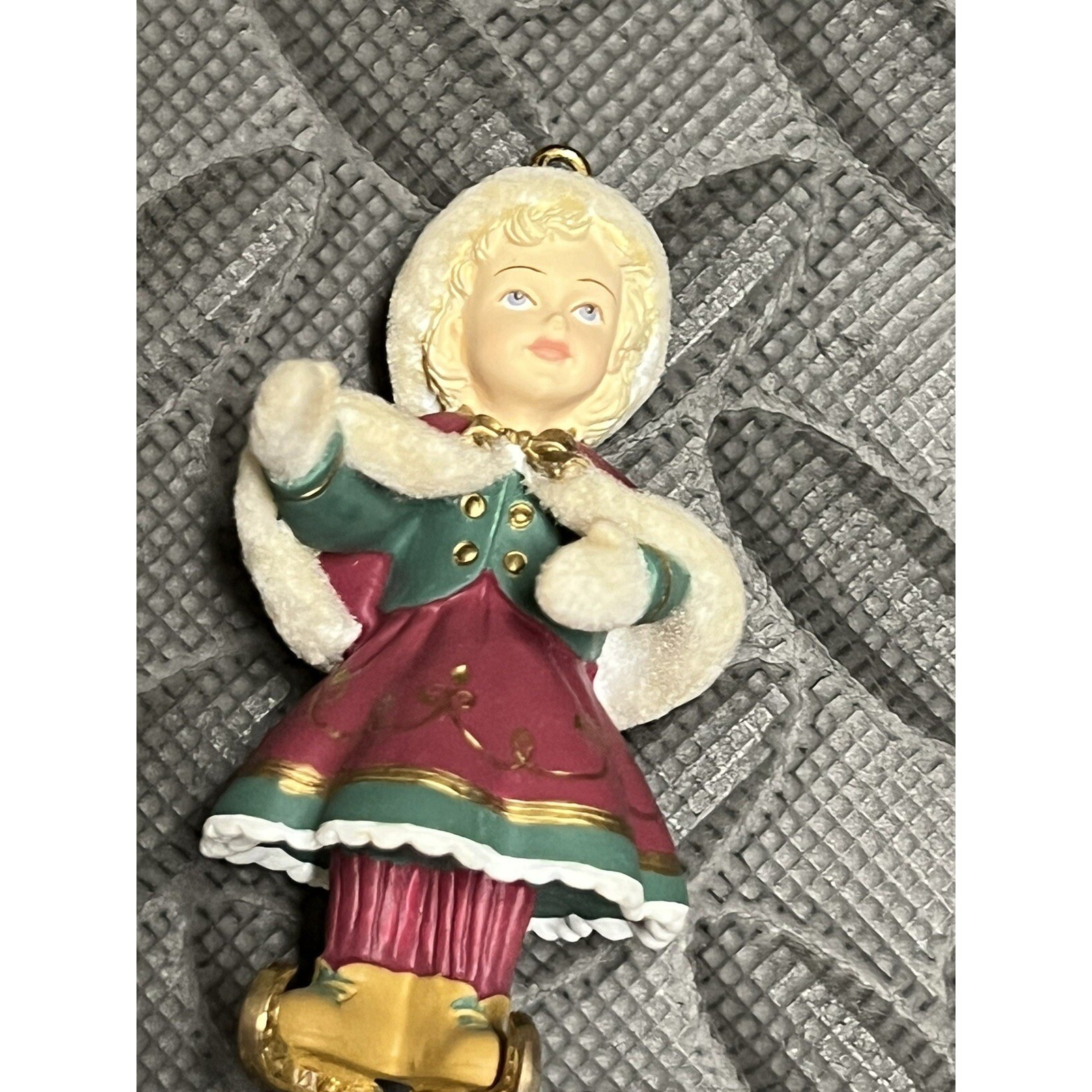 Carlton Cards Suzie Skater Christmas Ornament Heirloom Vintage Cake Topper 1998