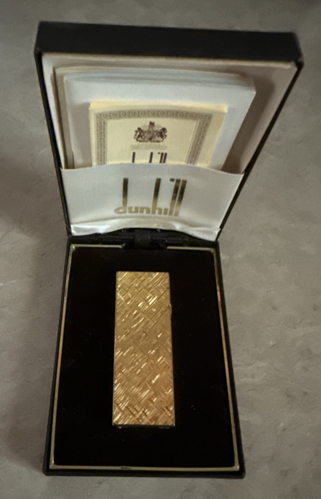 Dunhill Vintage Rollagas Gold Plated Florentine Lighter