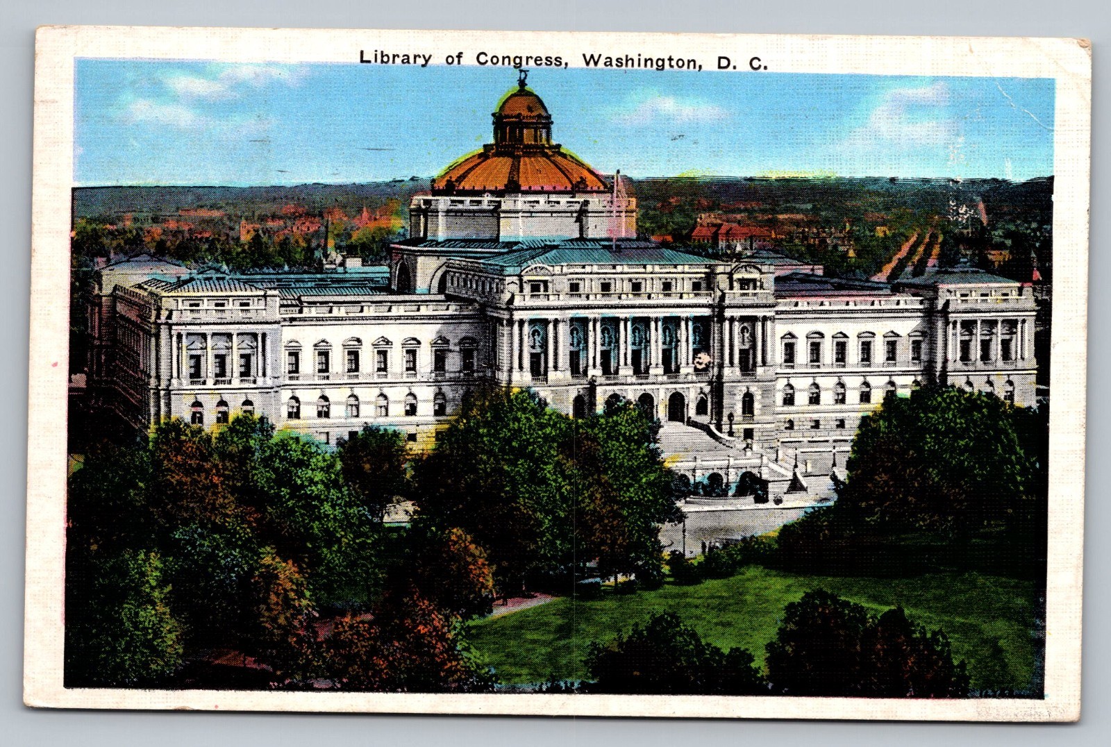 1936 Library Of Congress Washington DC Vintage Postcard